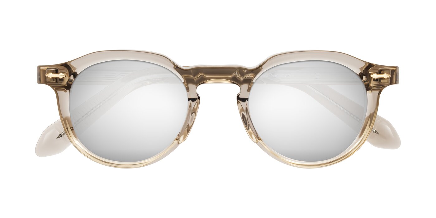 Lachard - Transparent Brown Flash Mirrored Sunglasses