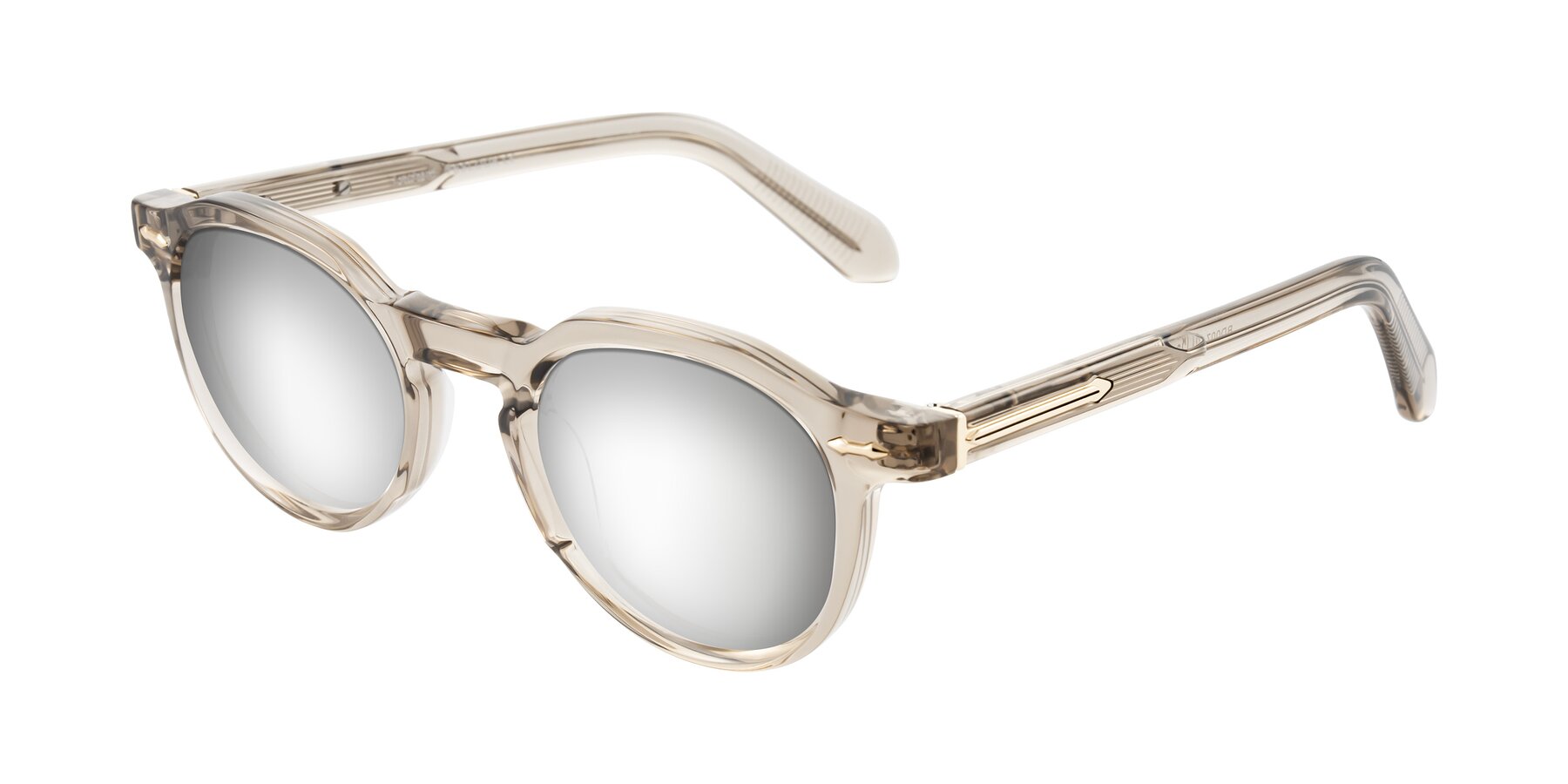 Angle of Lachard in Transparent Brown with Silver Mirrored Lenses