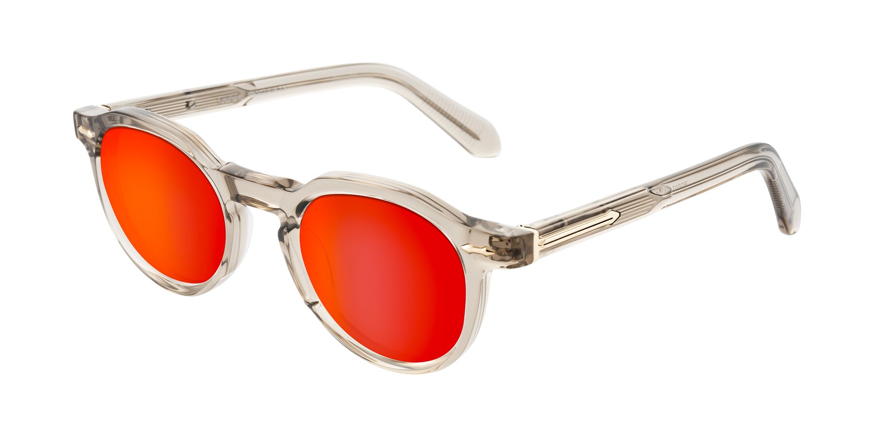 Angle of Lachard in Transparent Brown with Red Gold Mirrored Lenses