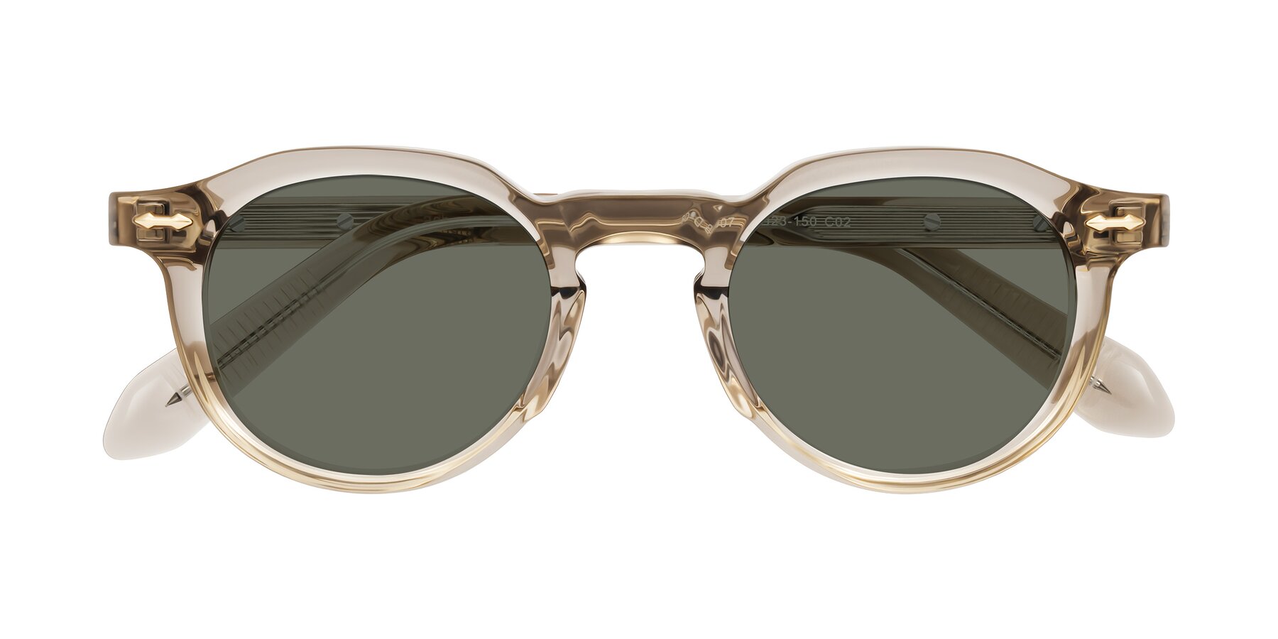 Folded Front of Lachard in Transparent Brown with Gray Polarized Lenses