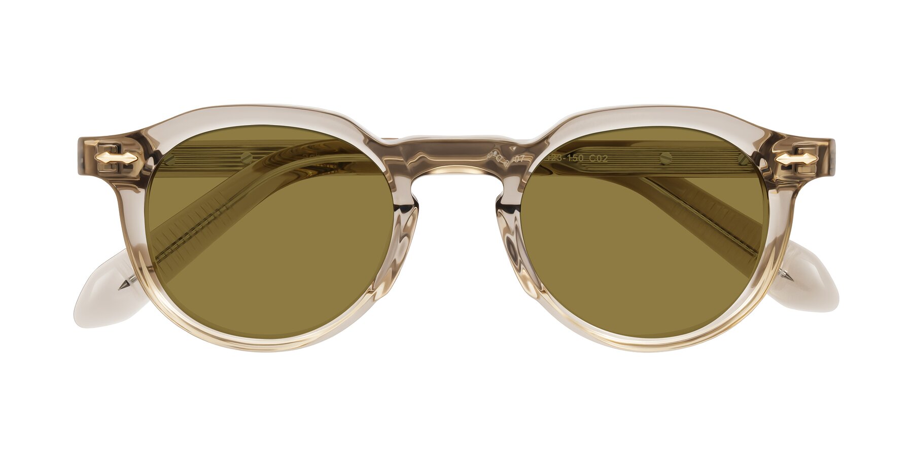 Folded Front of Lachard in Transparent Brown with Brown Polarized Lenses