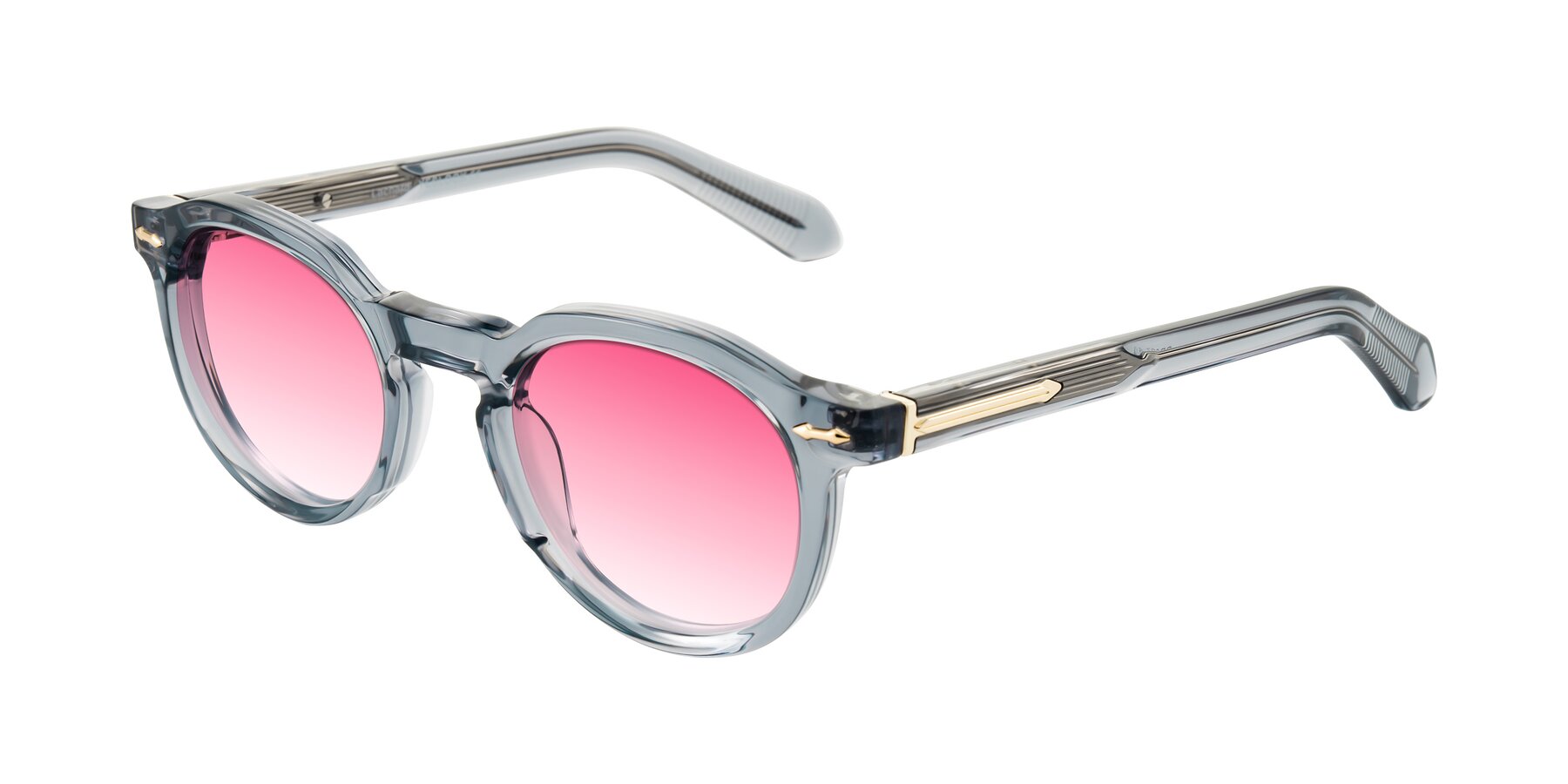 Angle of Lachard in Crystal Dusty Blue with Pink Gradient Lenses