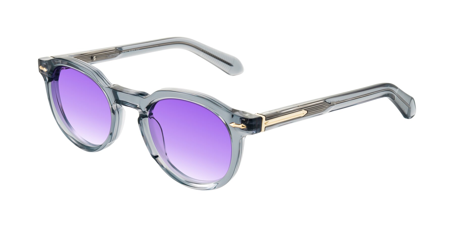 Angle of Lachard in Crystal Dusty Blue with Purple Gradient Lenses