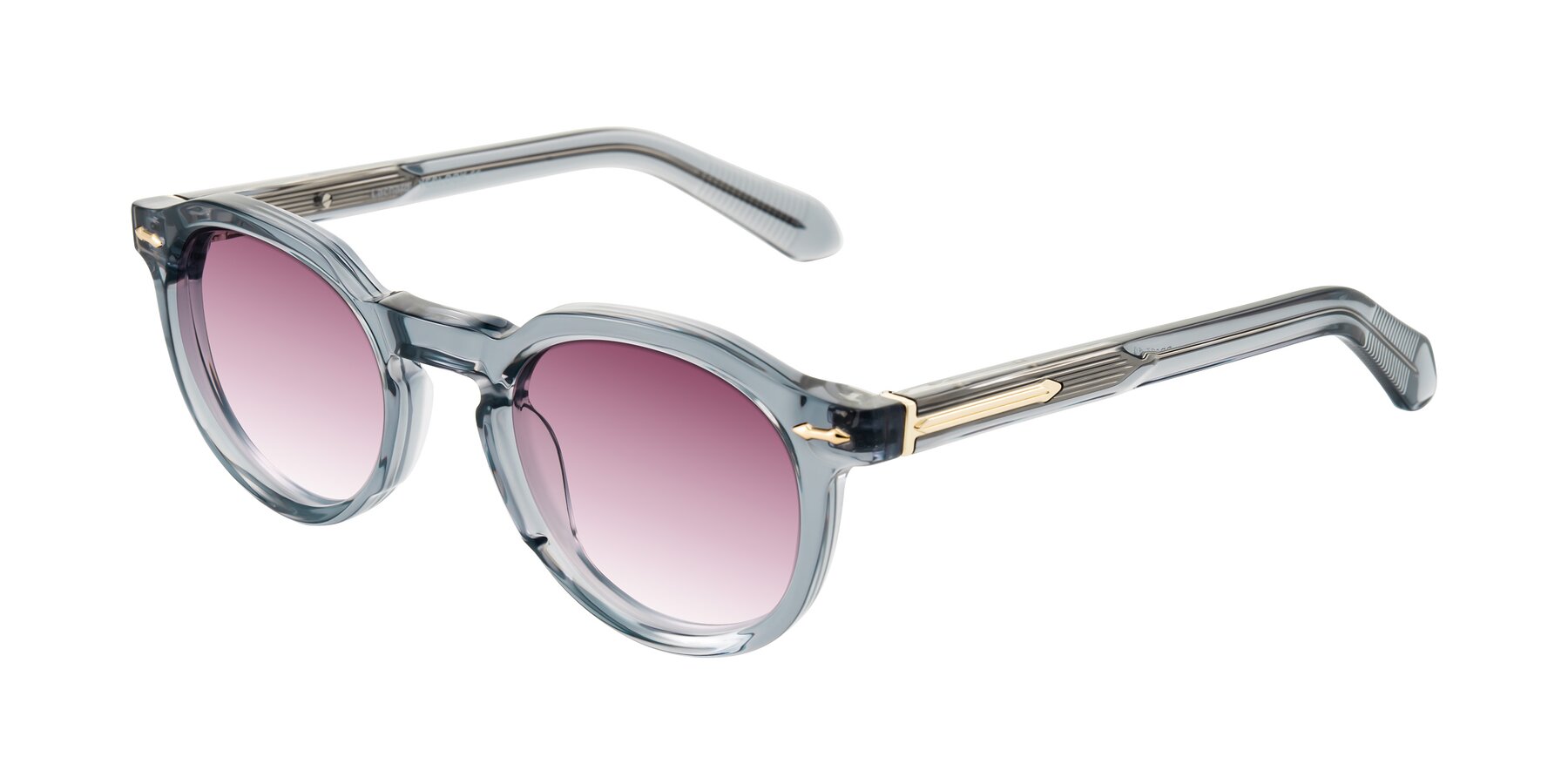 Angle of Lachard in Crystal Dusty Blue with Wine Gradient Lenses
