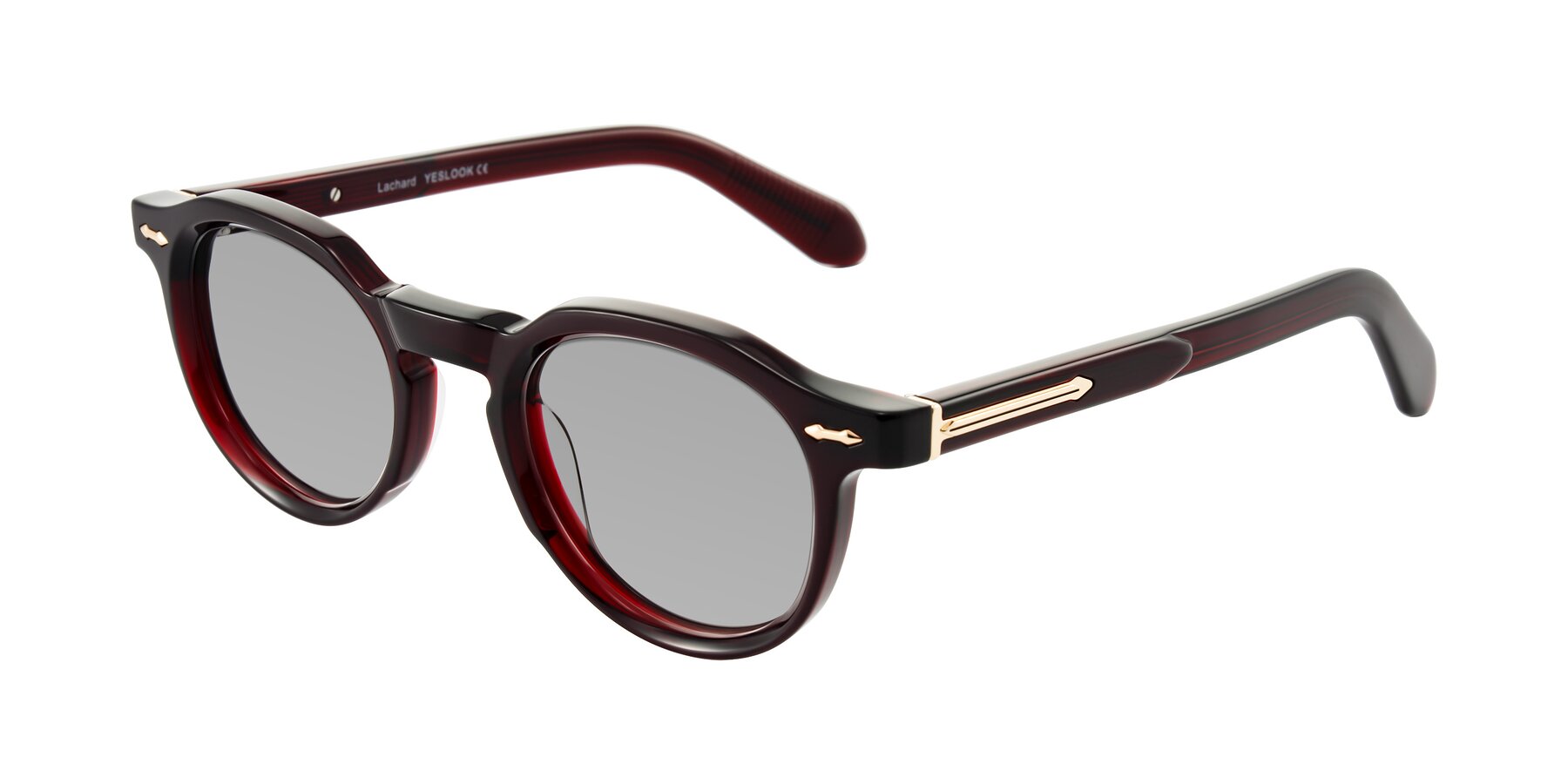 Angle of Lachard in Dark Cherry with Light Gray Tinted Lenses