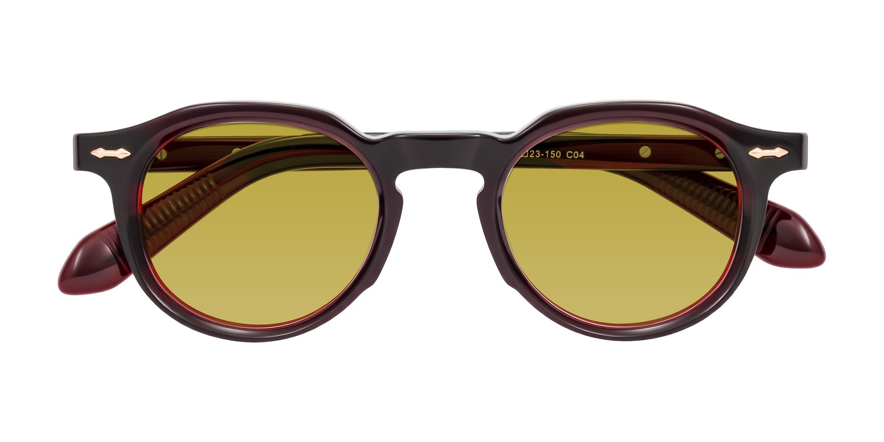 Folded Front of Lachard in Dark Cherry with Champagne Tinted Lenses