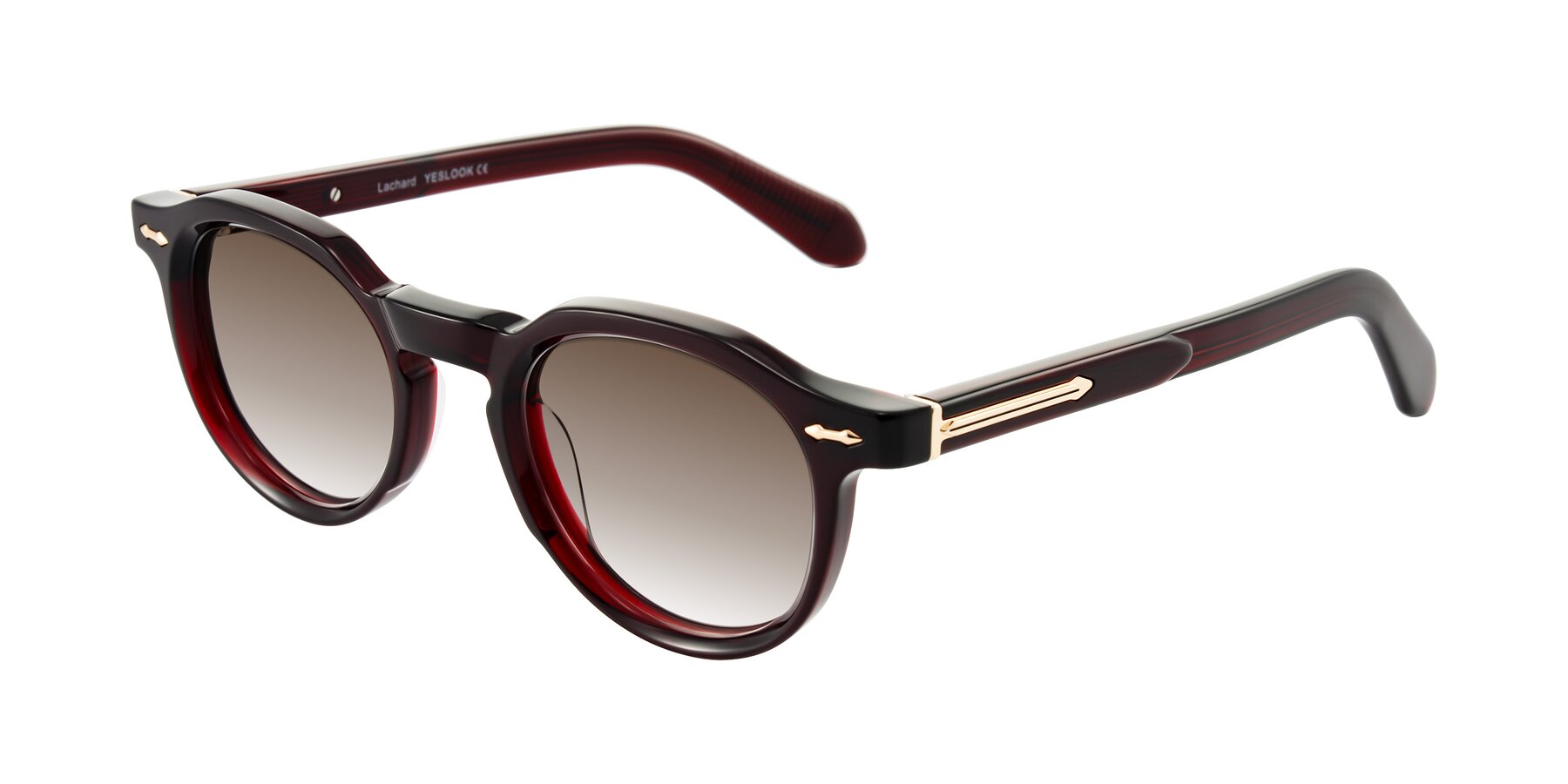Angle of Lachard in Dark Cherry with Brown Gradient Lenses