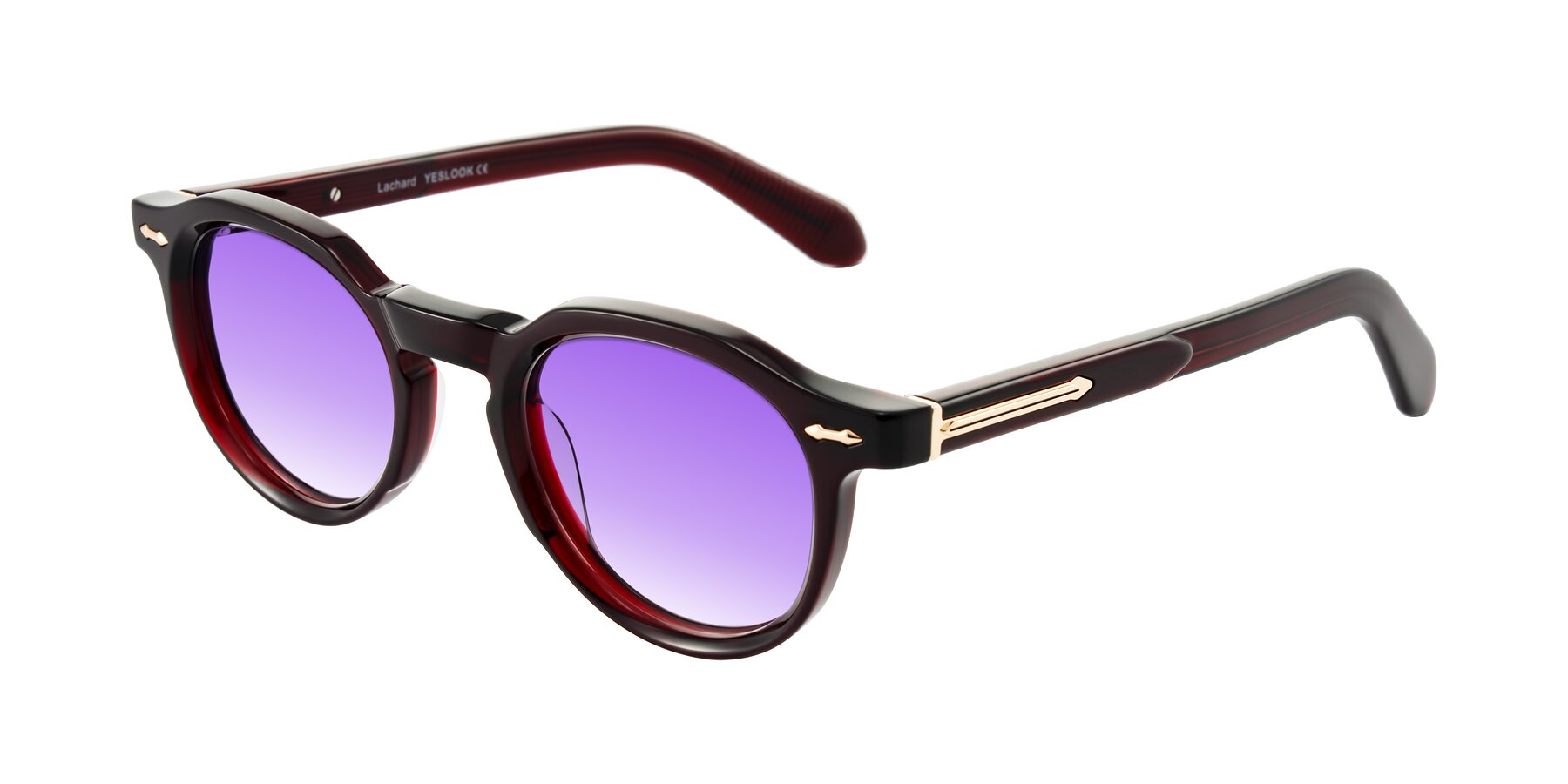 Angle of Lachard in Dark Cherry with Purple Gradient Lenses