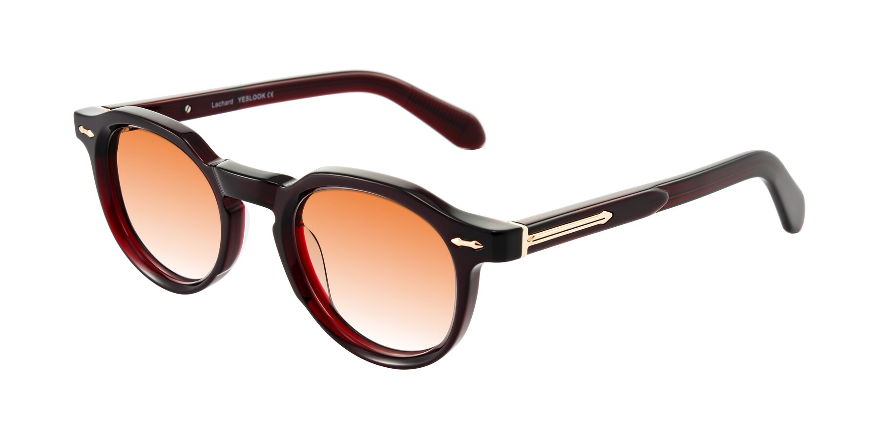 Angle of Lachard in Dark Cherry with Orange Gradient Lenses