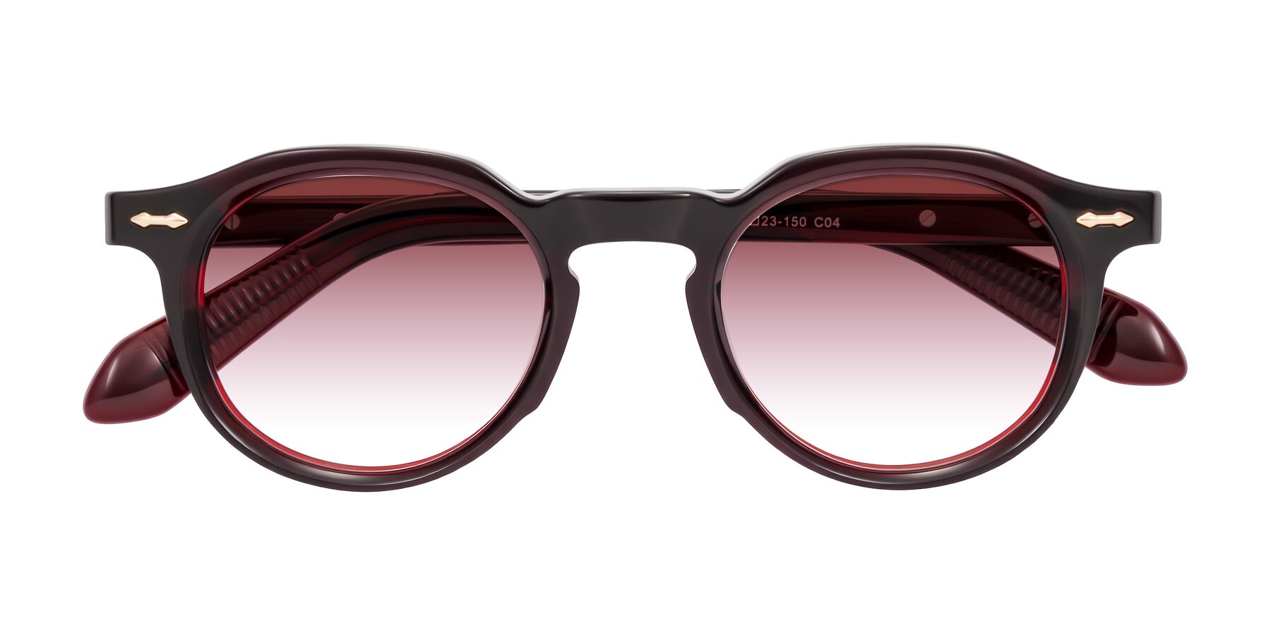 Folded Front of Lachard in Dark Cherry with Garnet Gradient Lenses