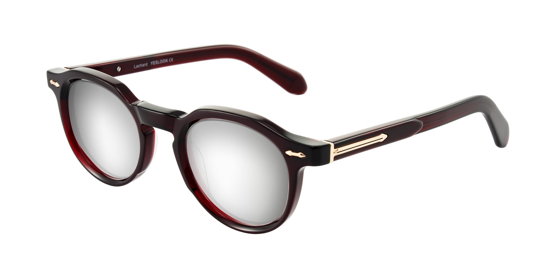 Angle of Lachard in Dark Cherry with Silver Mirrored Lenses