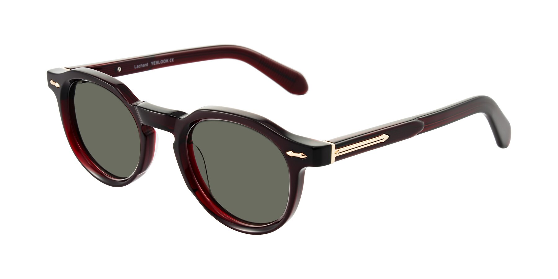 Angle of Lachard in Dark Cherry with Gray Polarized Lenses