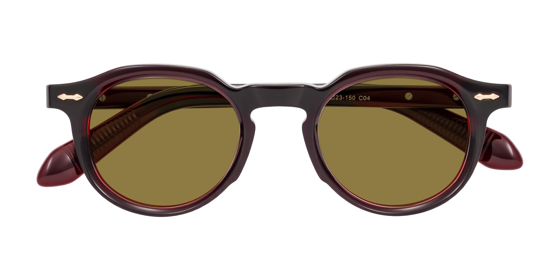 Folded Front of Lachard in Dark Cherry with Brown Polarized Lenses