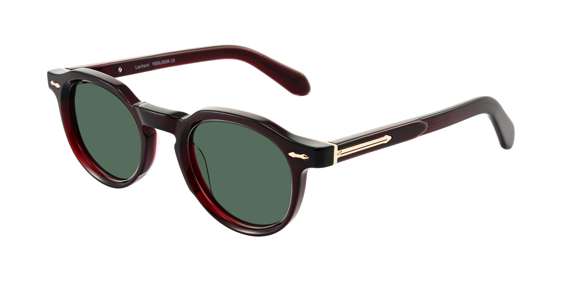 Angle of Lachard in Dark Cherry with Green Polarized Lenses