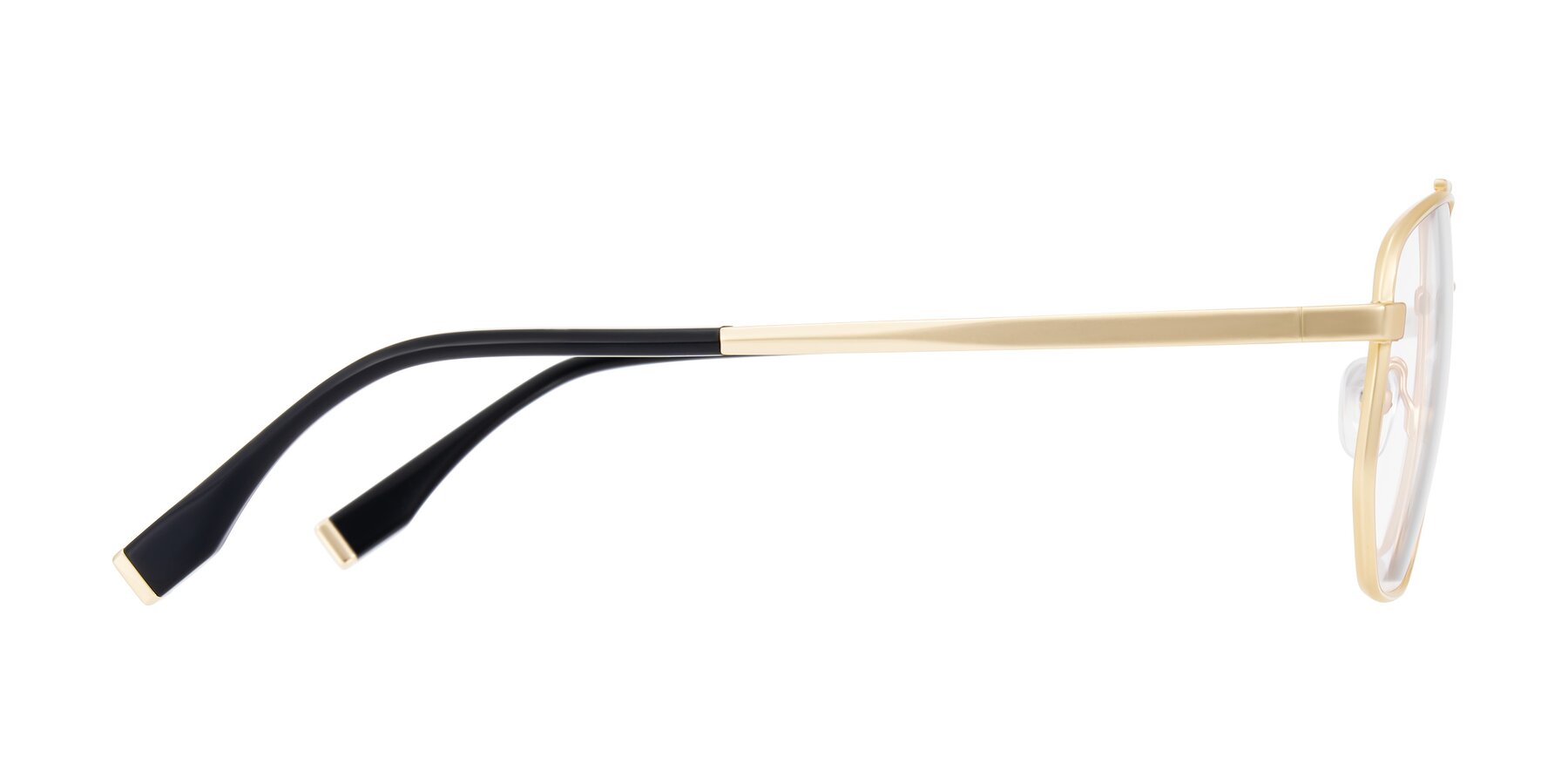 Side of Kailani in Gold/Matte Gold with Clear Eyeglass Lenses