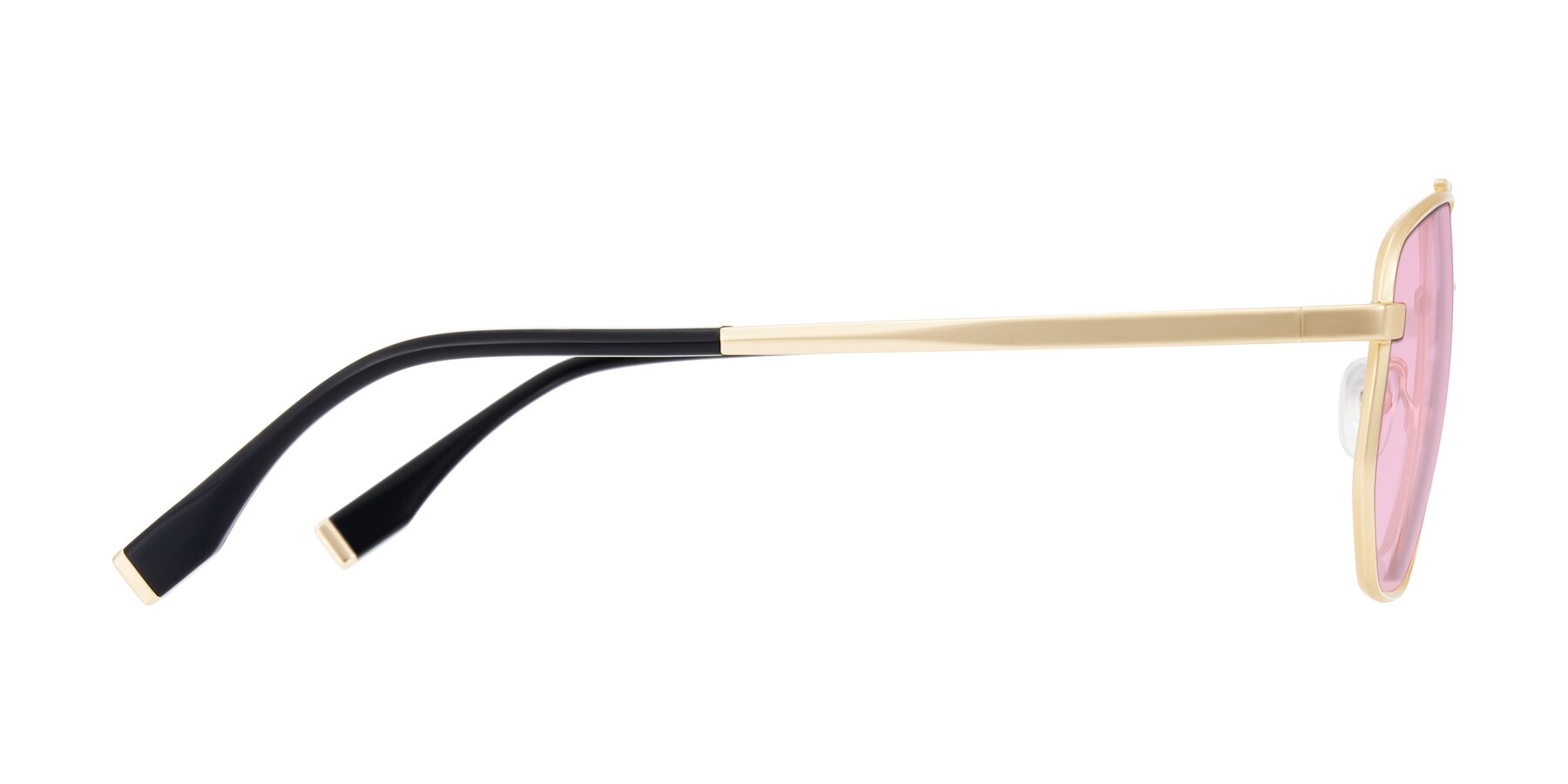 Side of Kailani in Gold/Matte Gold with Light Pink Tinted Lenses