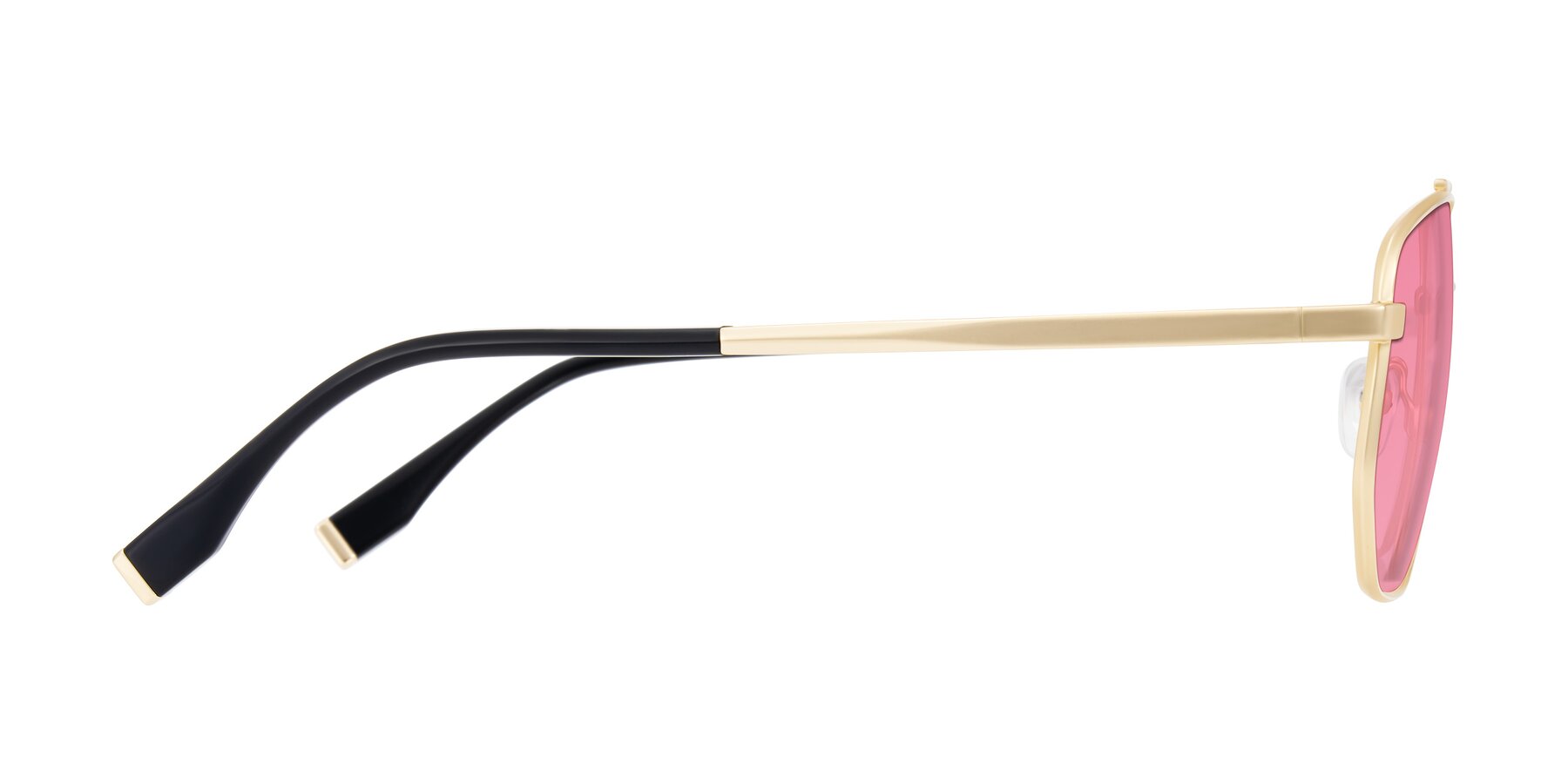 Side of Kailani in Gold/Matte Gold with Pink Tinted Lenses