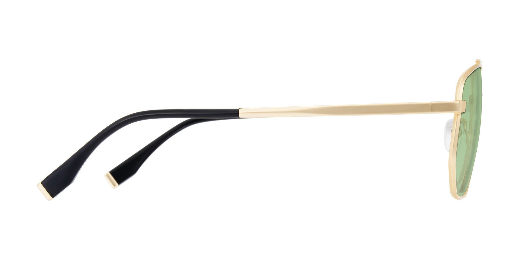 Side of Kailani in Gold/Matte Gold with Medium Green Tinted Lenses
