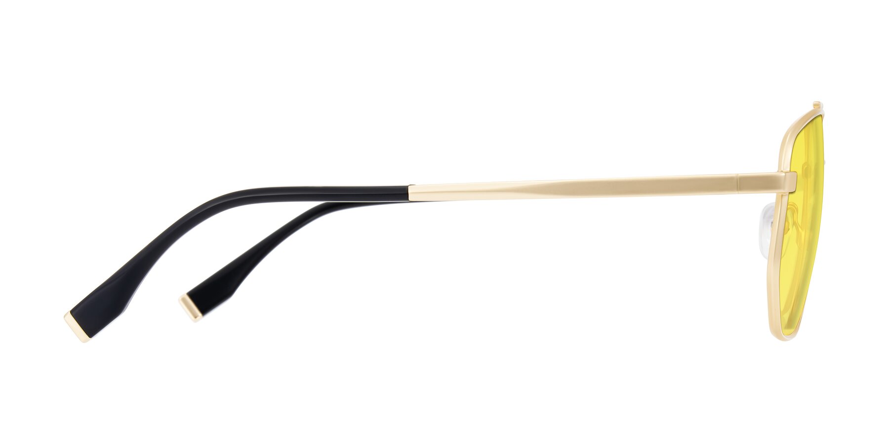 Side of Kailani in Gold/Matte Gold with Medium Yellow Tinted Lenses