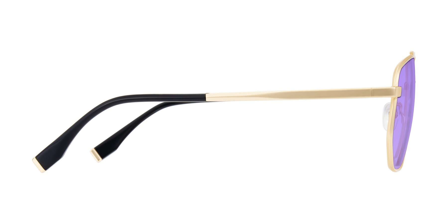 Side of Kailani in Gold/Matte Gold with Medium Purple Tinted Lenses