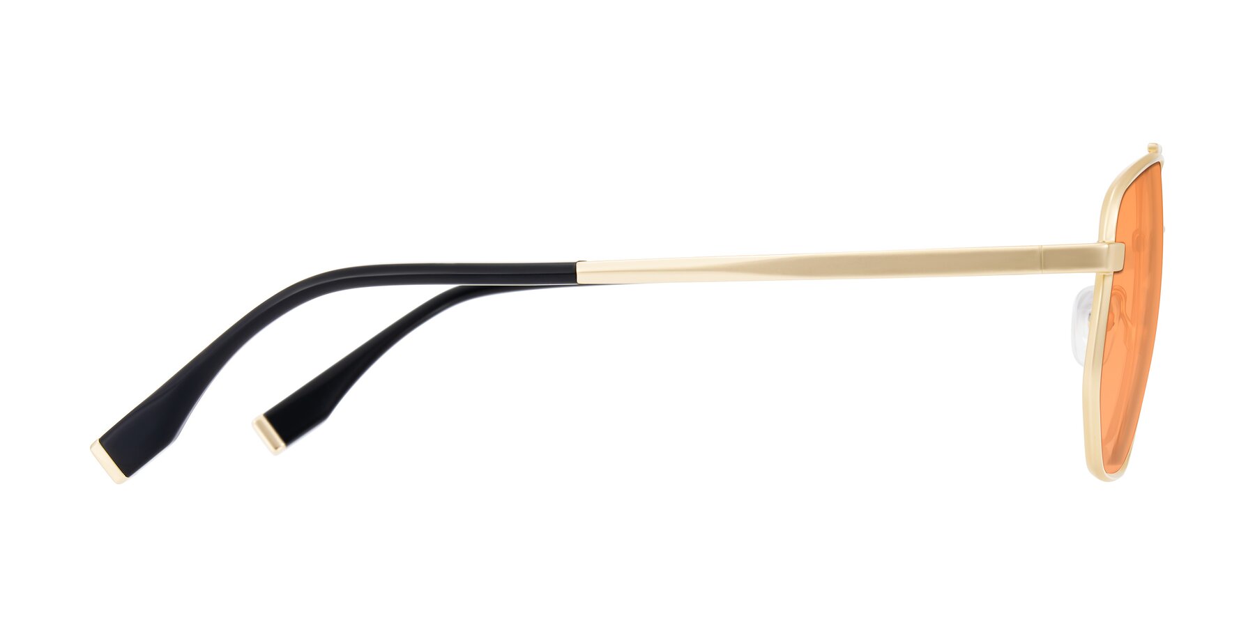 Side of Kailani in Gold/Matte Gold with Medium Orange Tinted Lenses