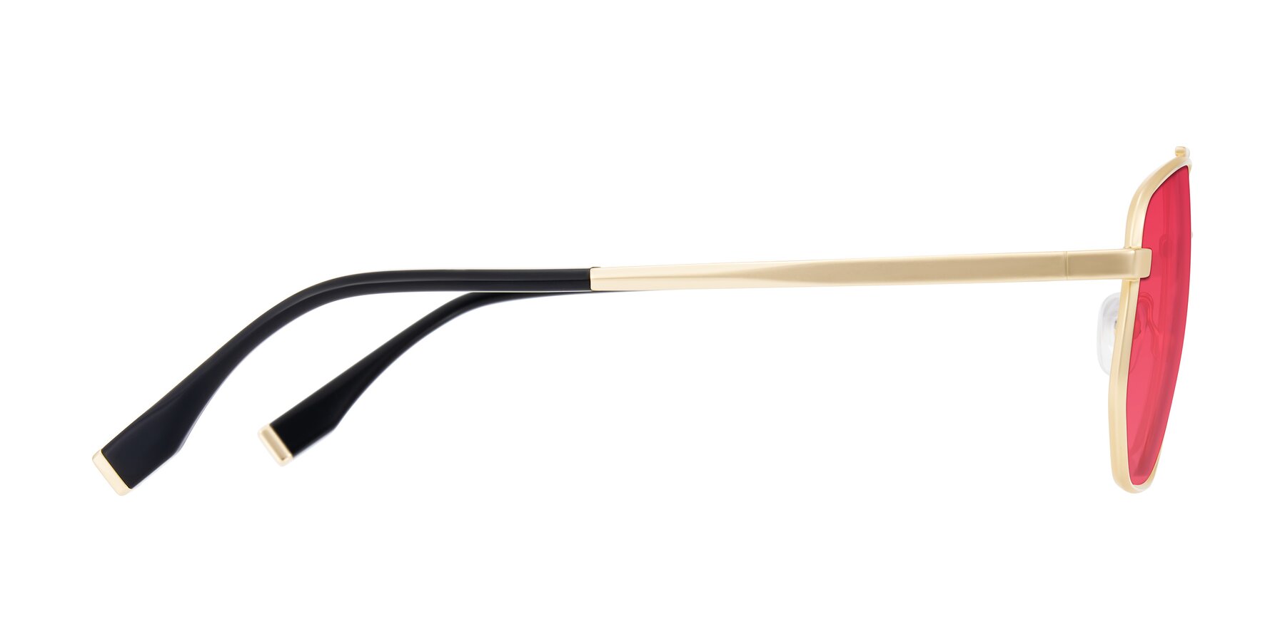 Side of Kailani in Gold/Matte Gold with Red Tinted Lenses