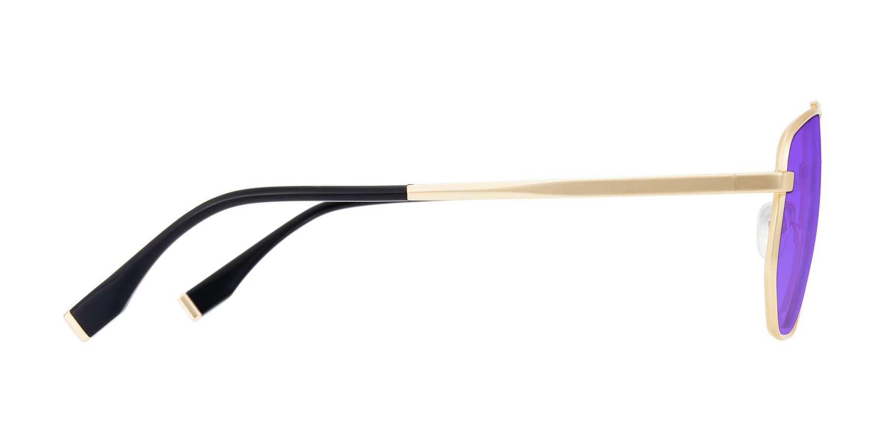Side of Kailani in Gold/Matte Gold with Purple Tinted Lenses