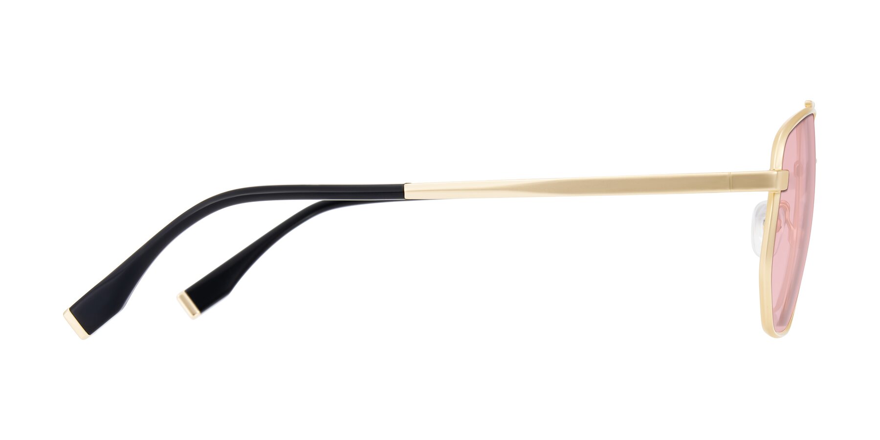 Side of Kailani in Gold/Matte Gold with Light Garnet Tinted Lenses