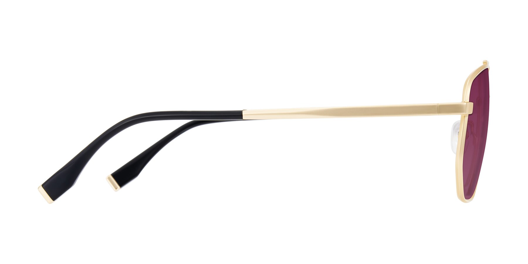 Side of Kailani in Gold/Matte Gold with Wine Tinted Lenses