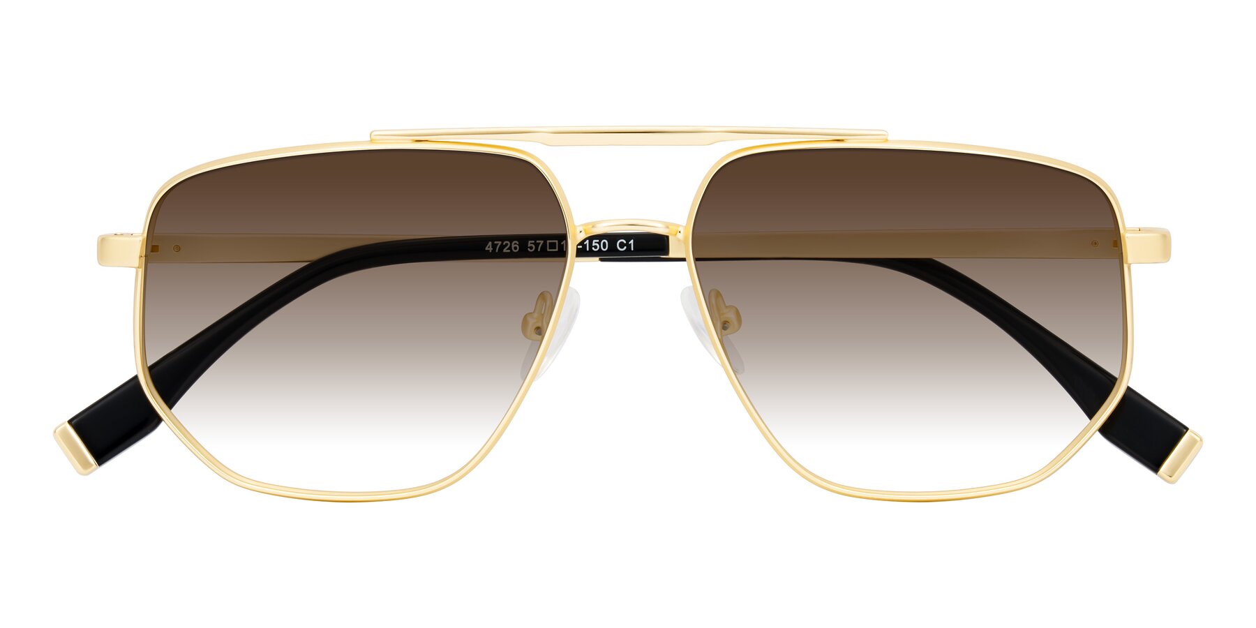 Folded Front of Kailani in Gold/Matte Gold with Brown Gradient Lenses