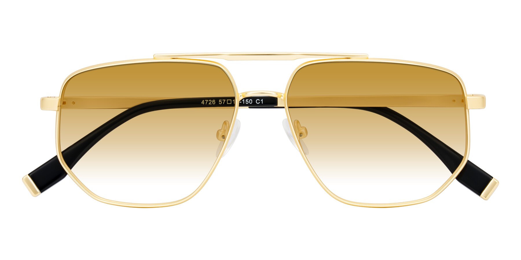 Folded Front of Kailani in Gold/Matte Gold with Champagne Gradient Lenses