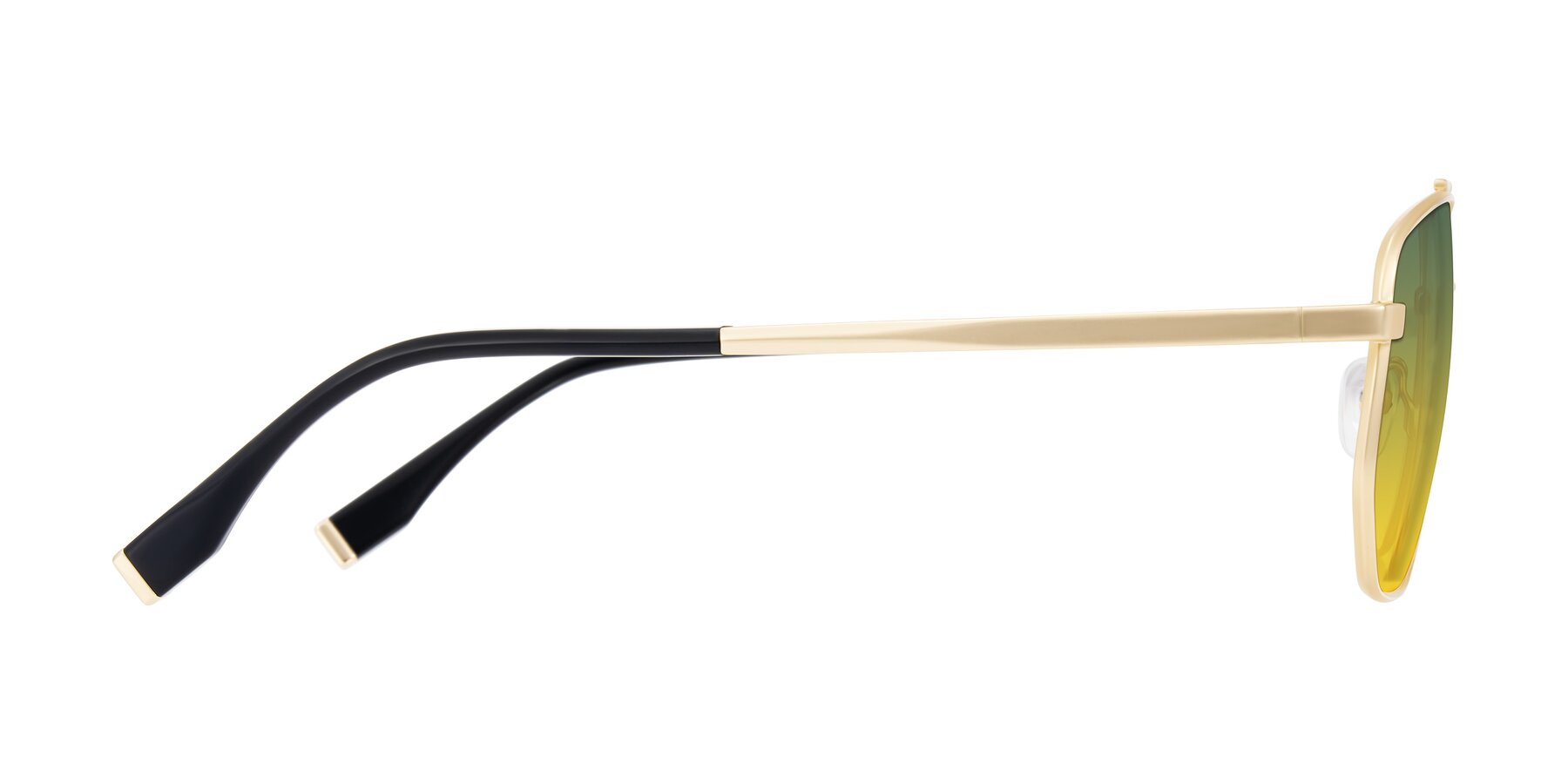 Side of Kailani in Gold/Matte Gold with Green / Yellow Gradient Lenses