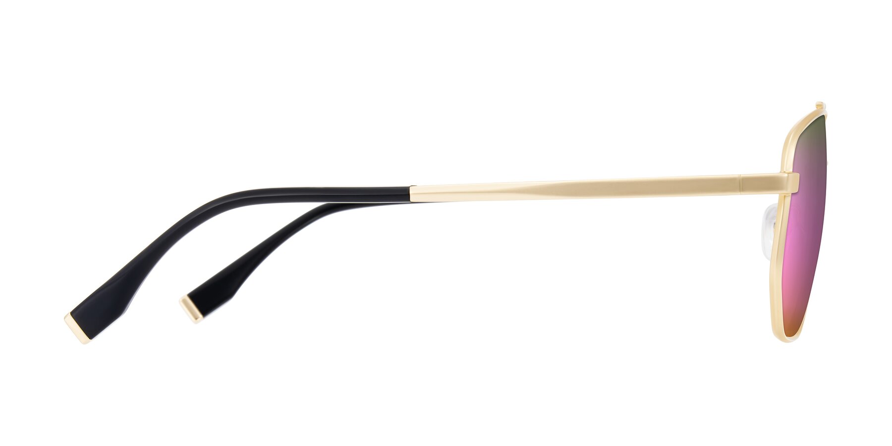 Side of Kailani in Gold/Matte Gold with Pink Mirrored Lenses