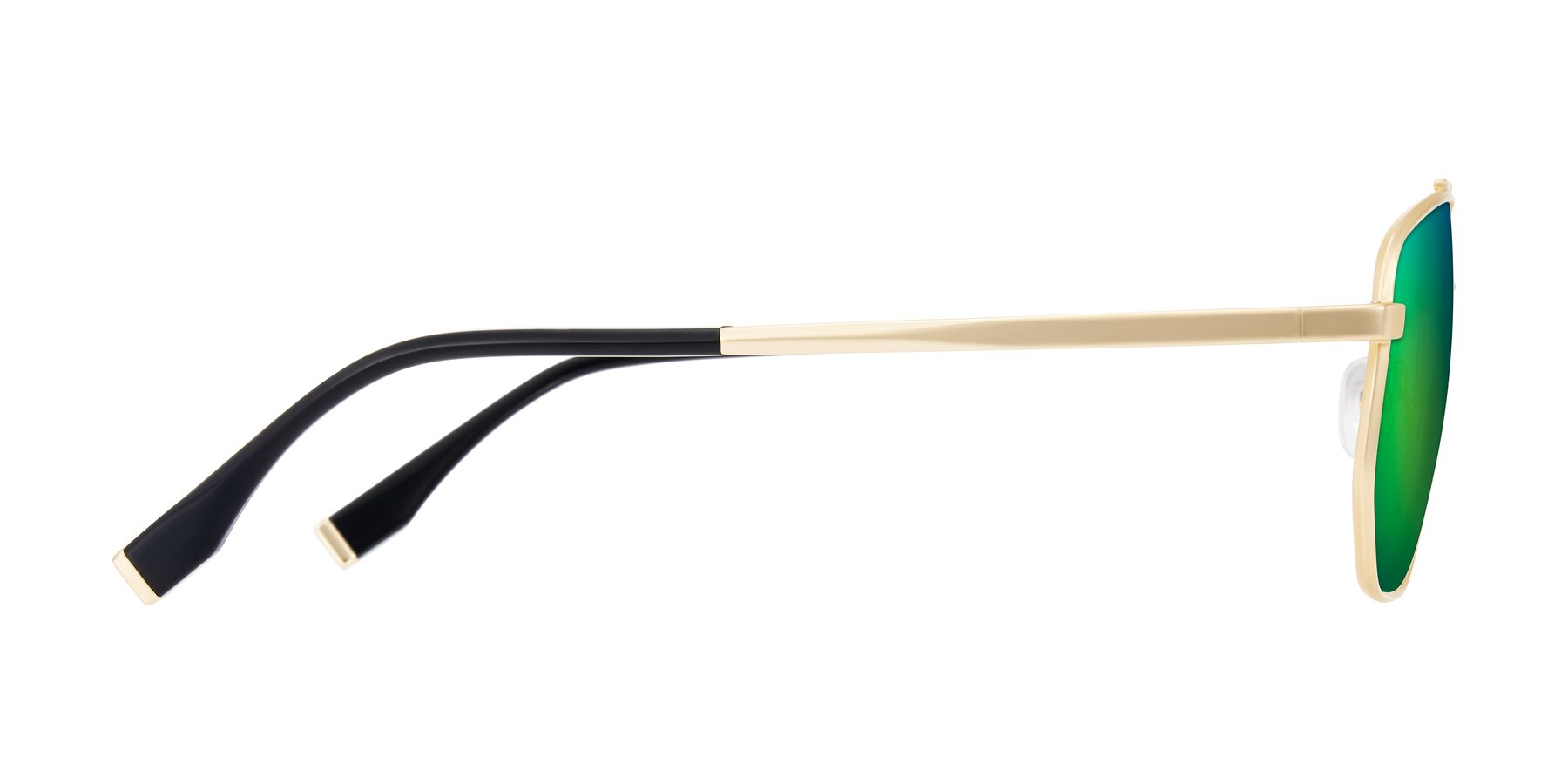 Side of Kailani in Gold/Matte Gold with Green Mirrored Lenses