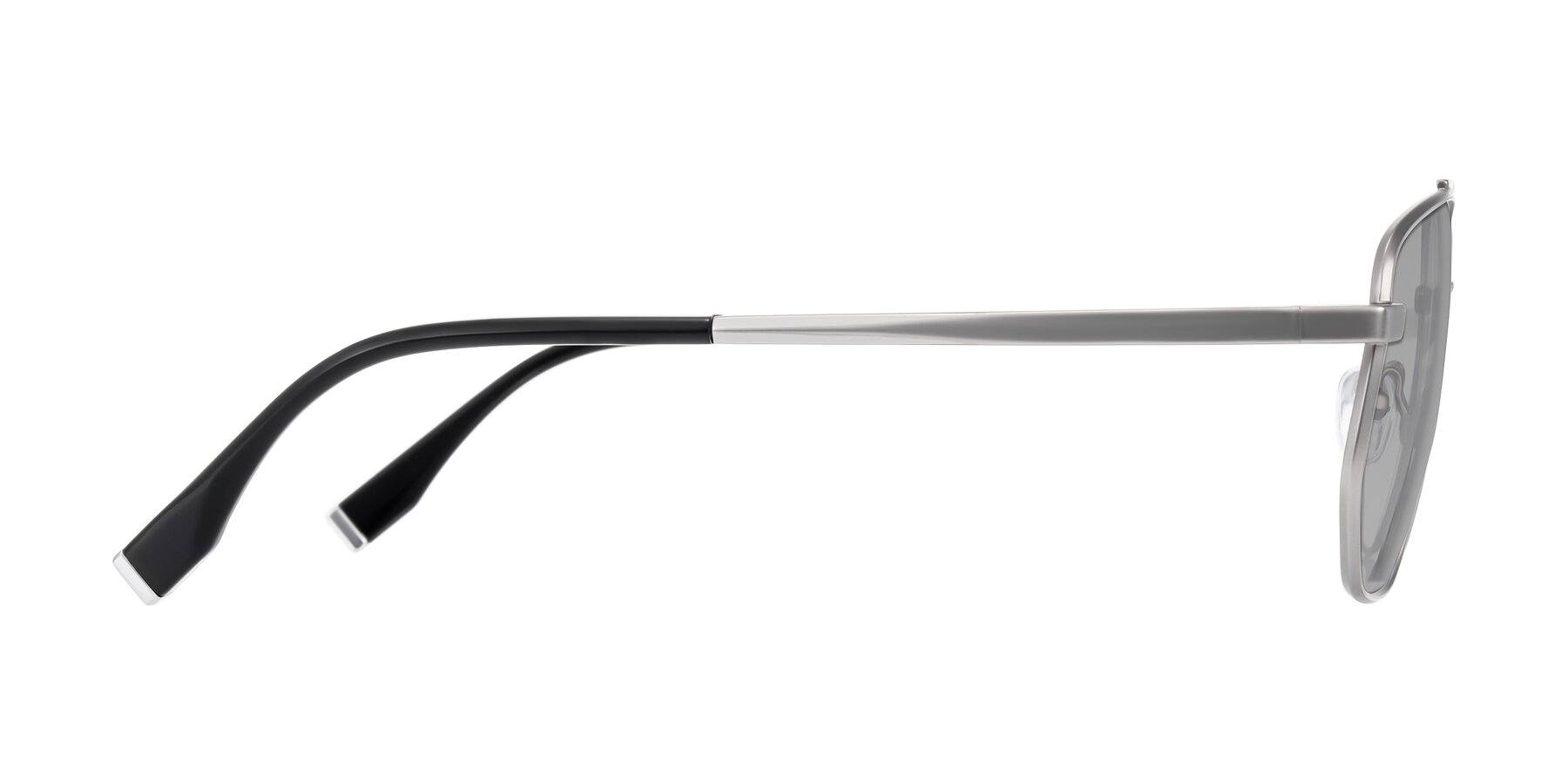 Side of Kailani in Silver/Matte Silver with Light Gray Tinted Lenses