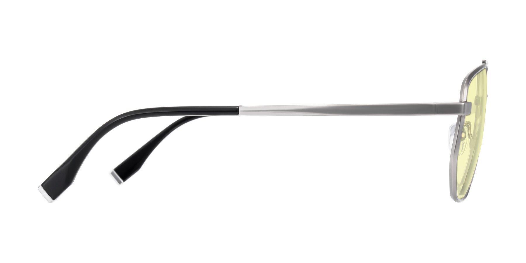 Side of Kailani in Silver/Matte Silver with Light Yellow Tinted Lenses