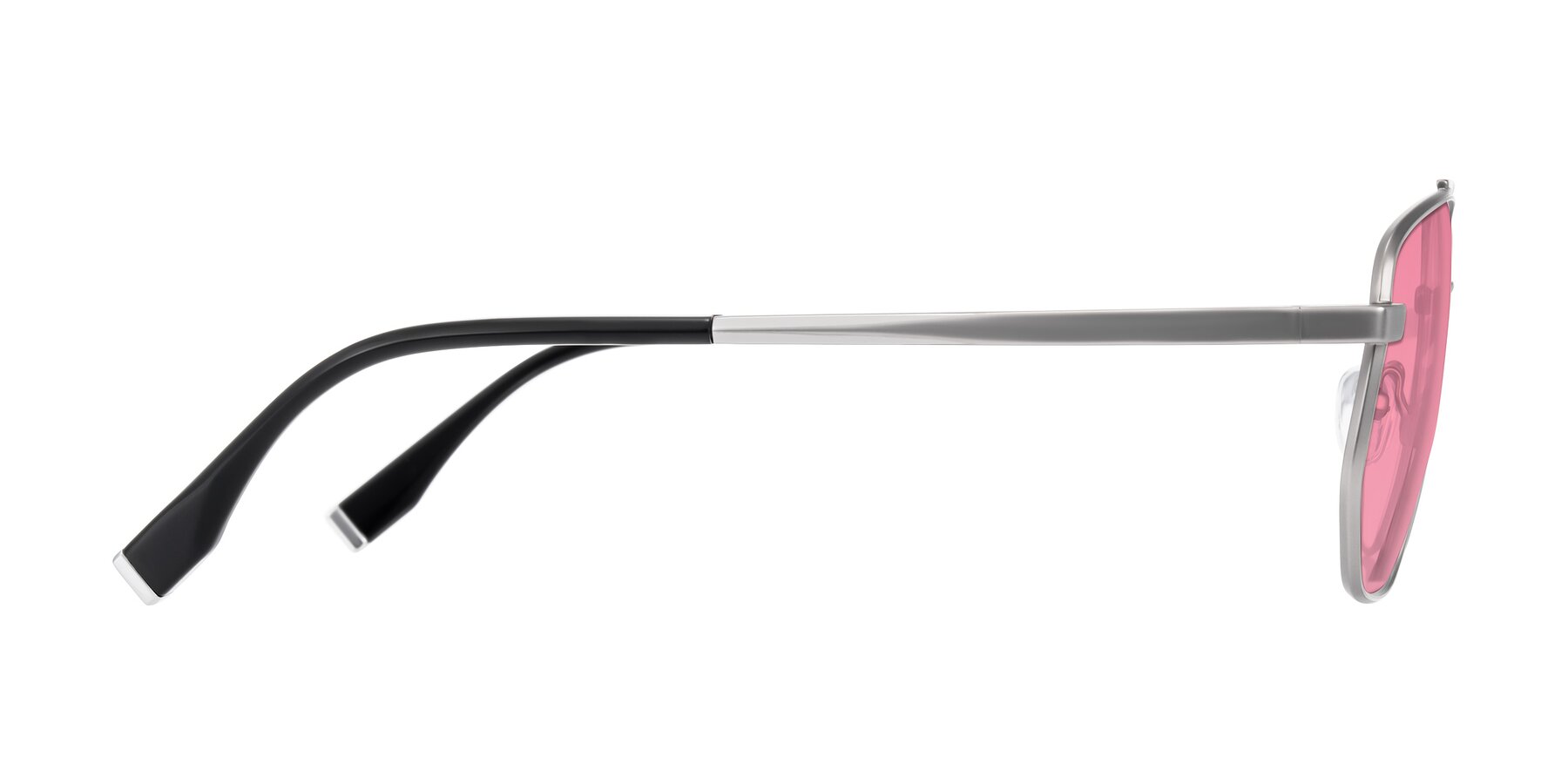 Side of Kailani in Silver/Matte Silver with Pink Tinted Lenses