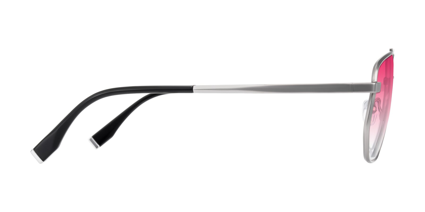 Side of Kailani in Silver/Matte Silver with Pink Gradient Lenses