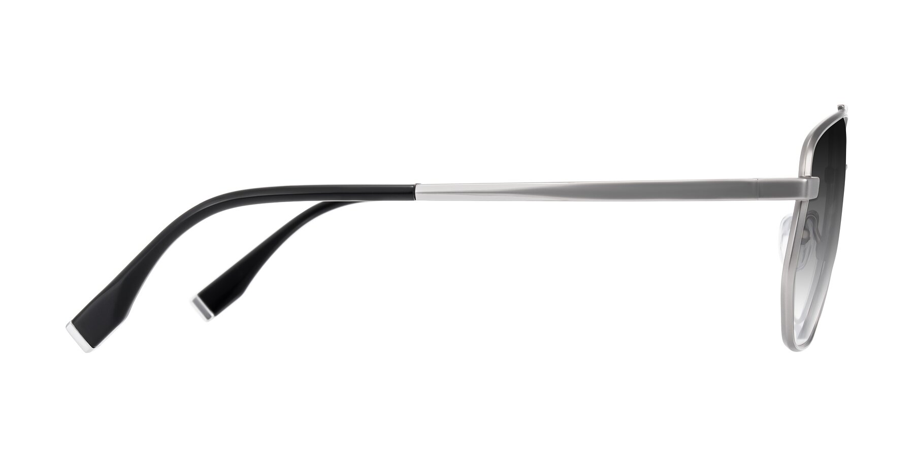 Side of Kailani in Silver/Matte Silver with Gray Gradient Lenses