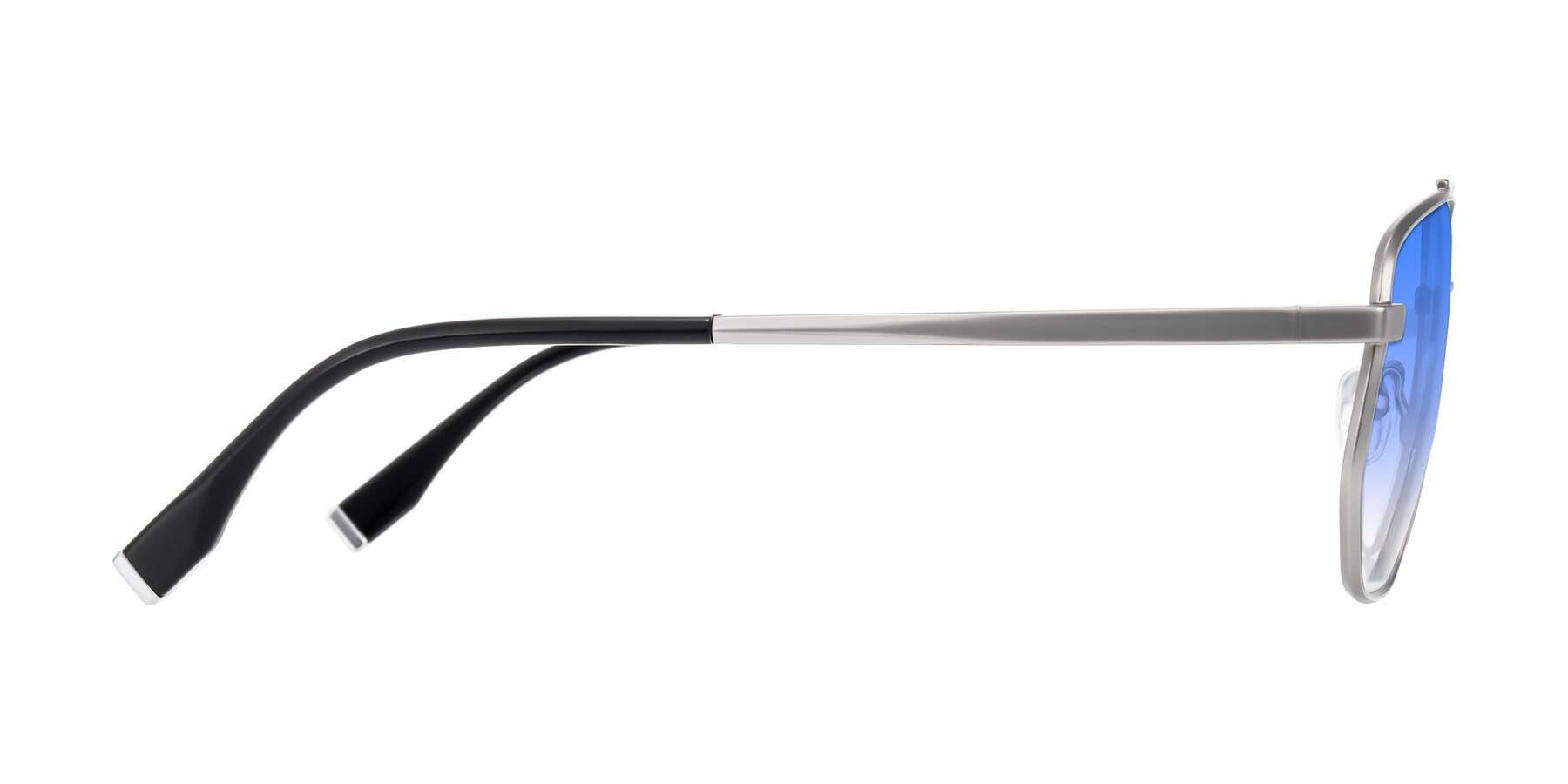 Side of Kailani in Silver/Matte Silver with Blue Gradient Lenses