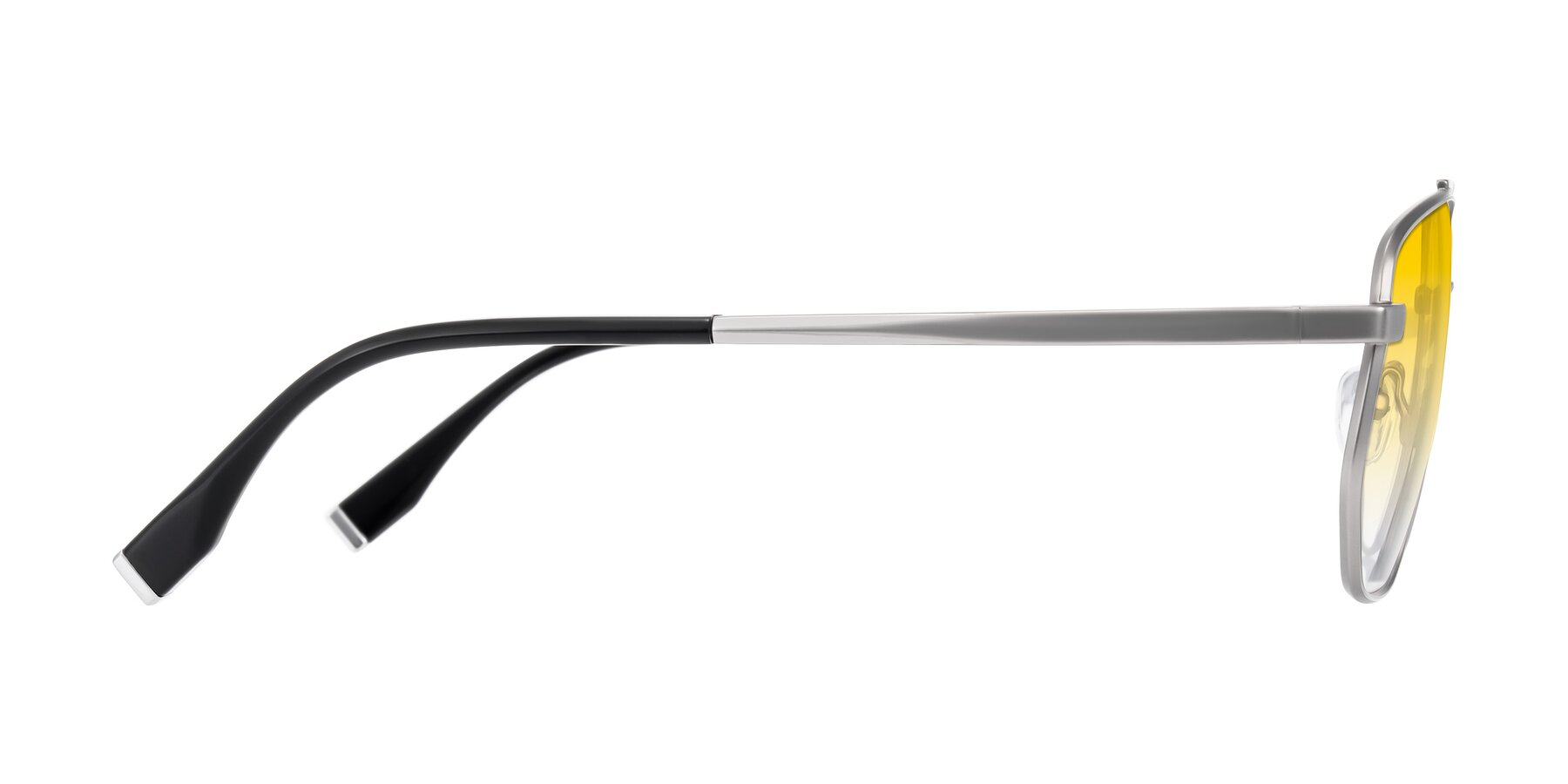 Side of Kailani in Silver/Matte Silver with Yellow Gradient Lenses