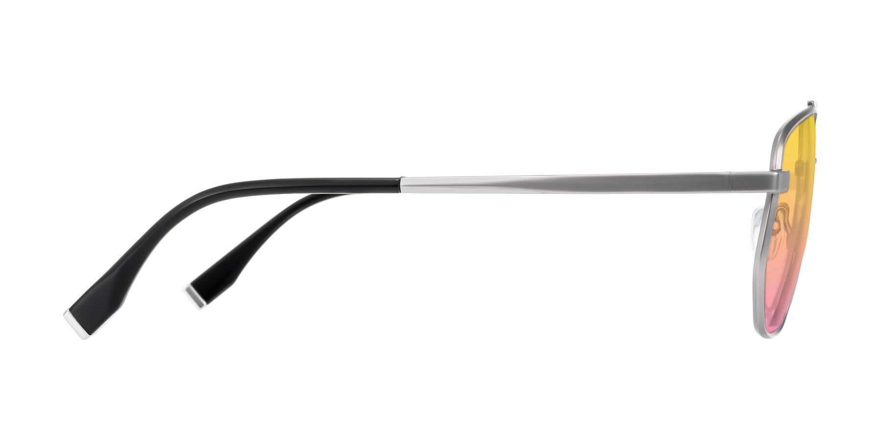 Side of Kailani in Silver/Matte Silver with Yellow / Pink Gradient Lenses