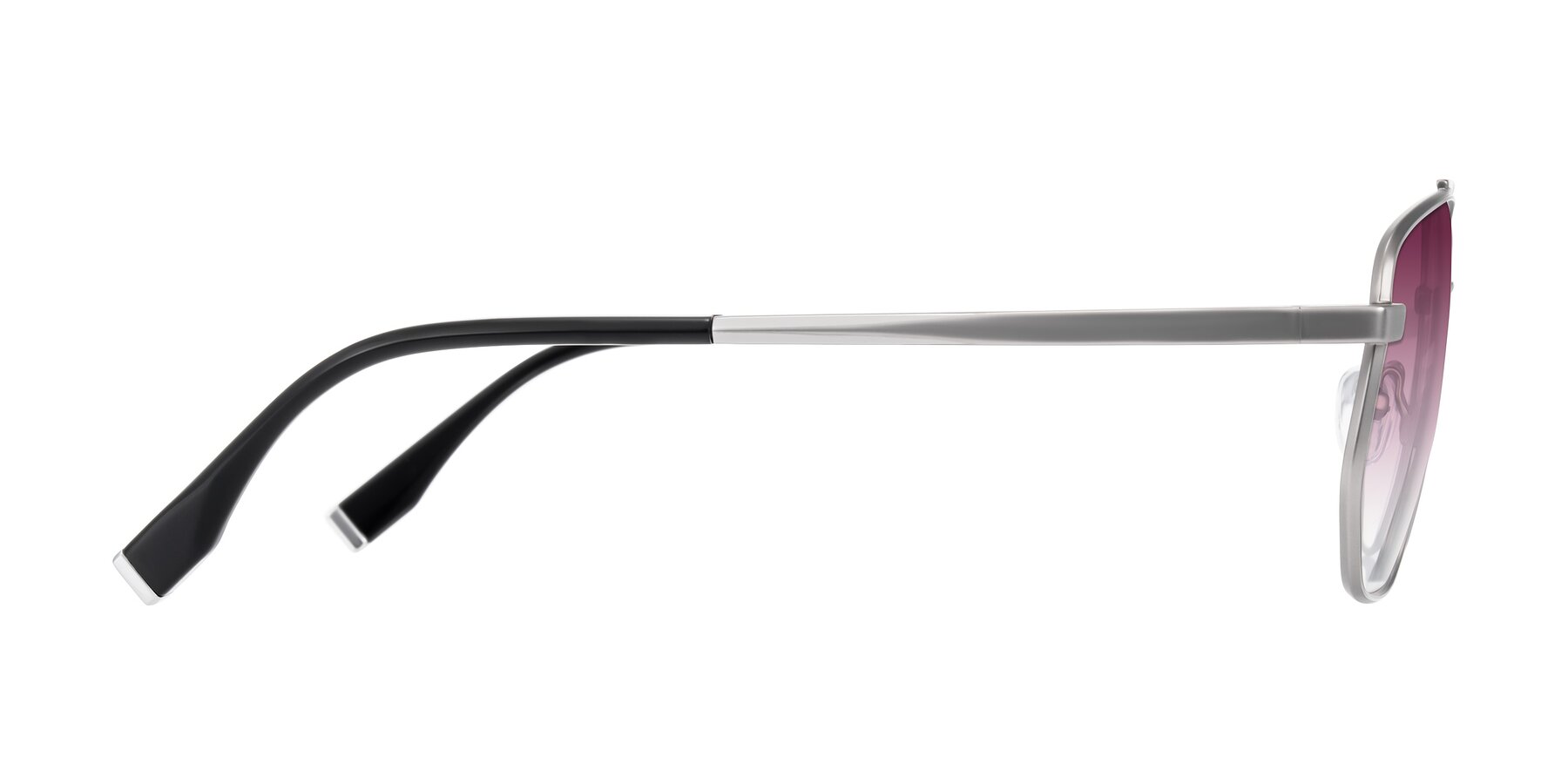 Side of Kailani in Silver/Matte Silver with Wine Gradient Lenses