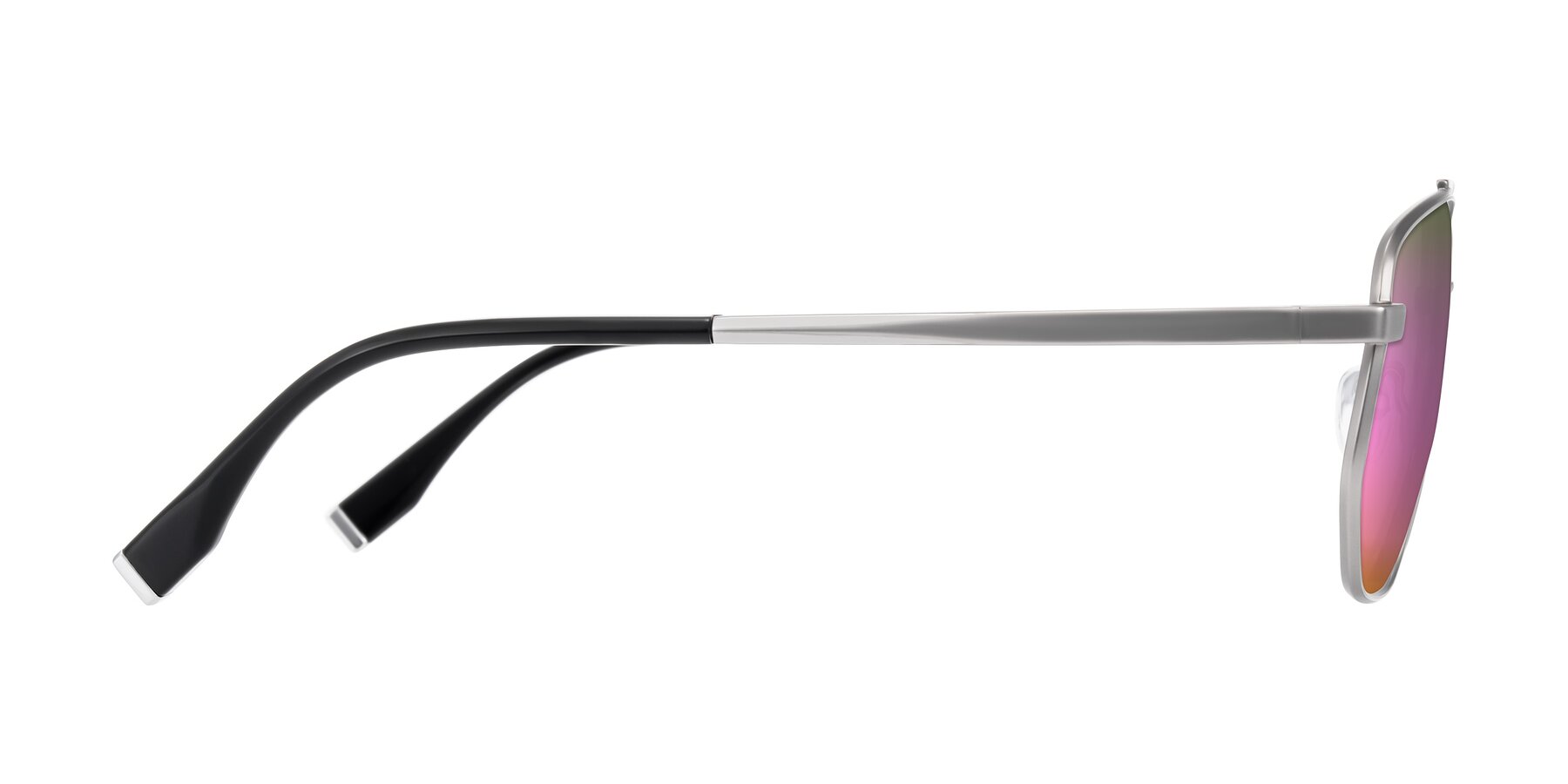 Side of Kailani in Silver/Matte Silver with Pink Mirrored Lenses