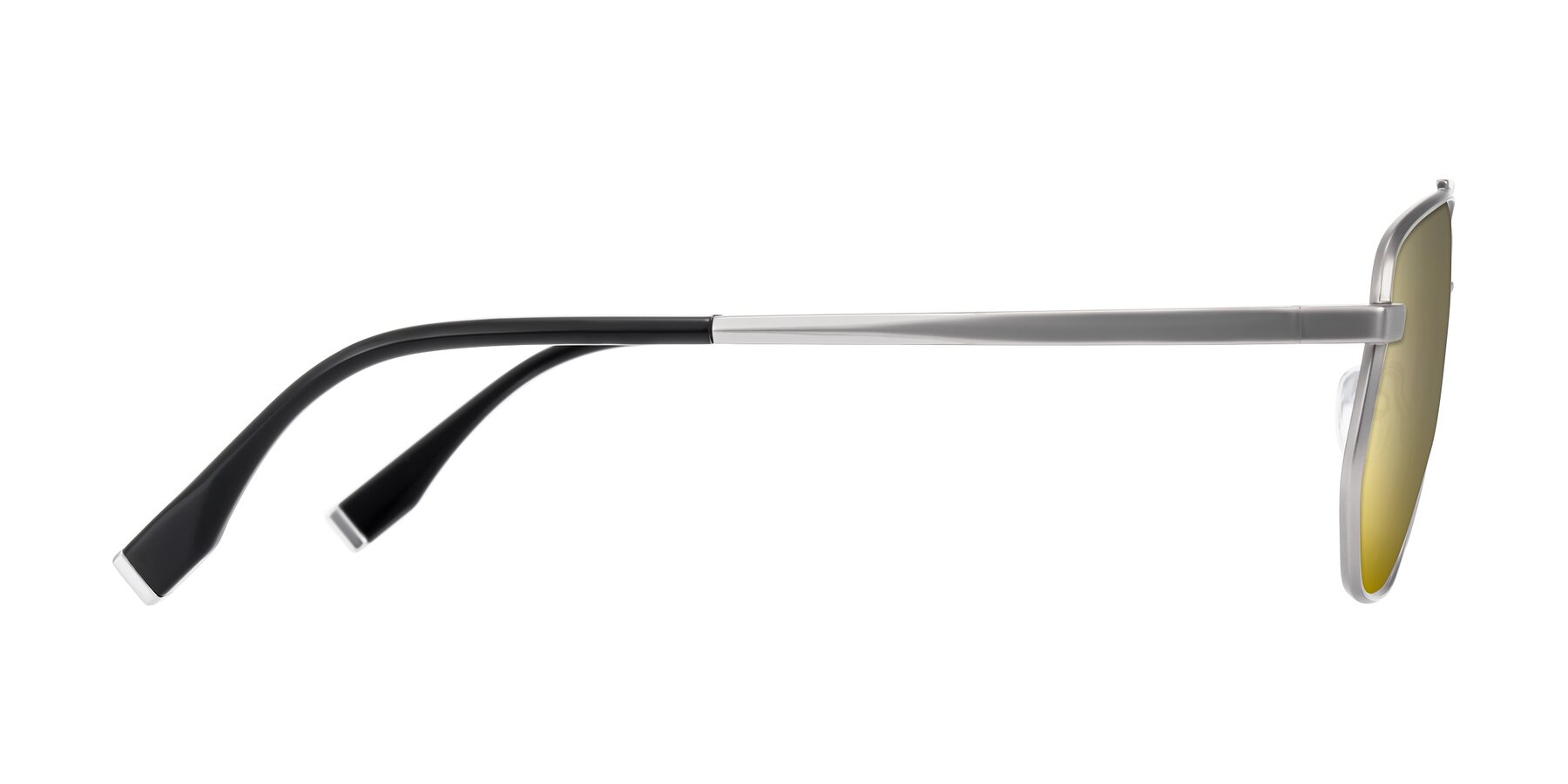 Side of Kailani in Silver/Matte Silver with Gold Mirrored Lenses