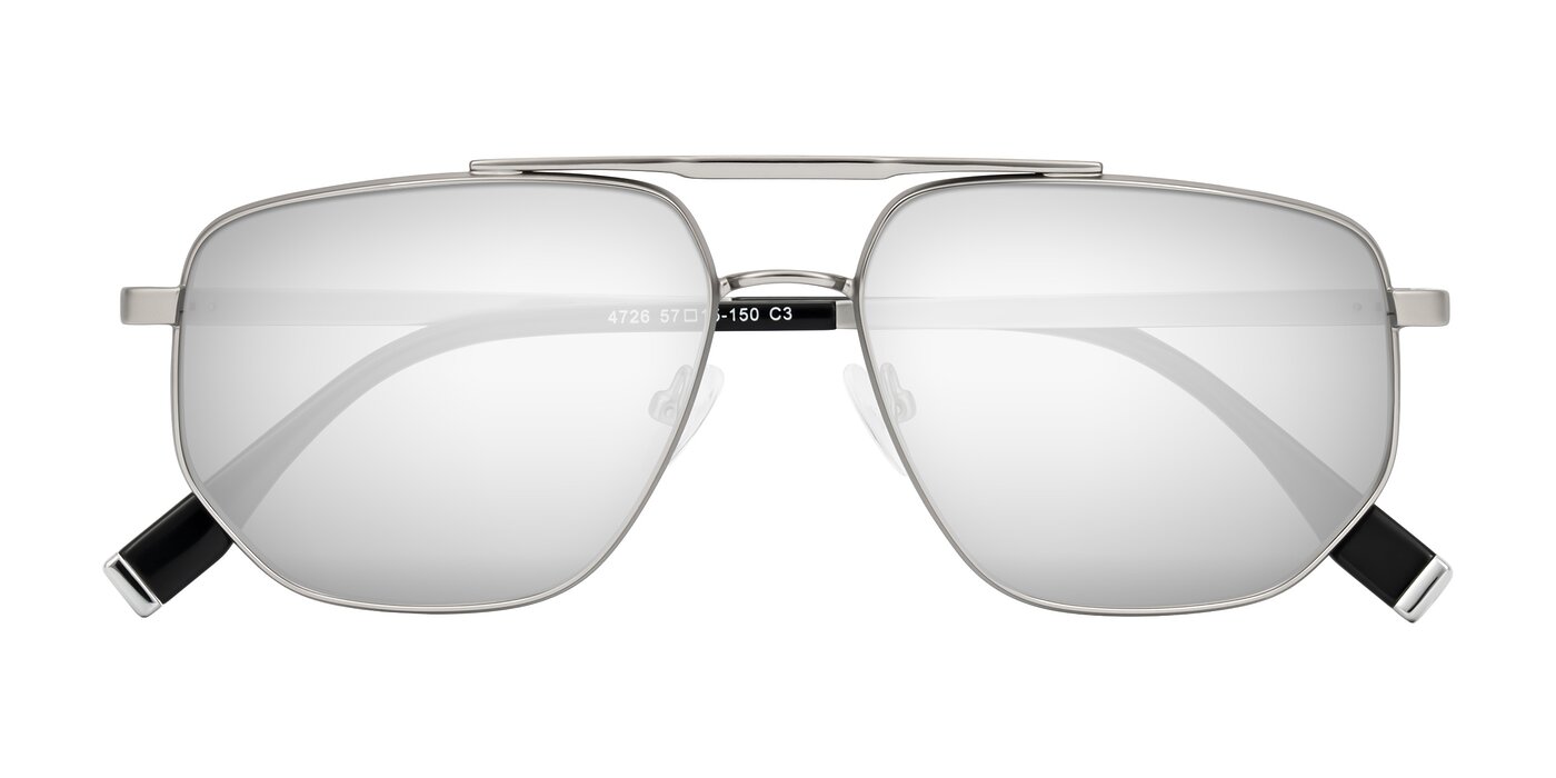Kailani - Silver/Matte Silver Flash Mirrored Sunglasses