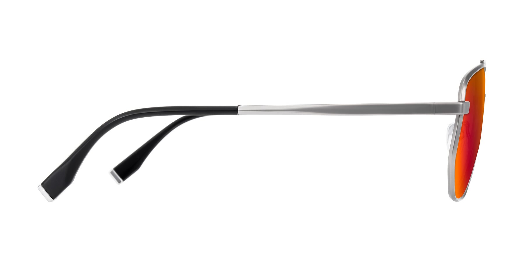 Side of Kailani in Silver/Matte Silver with Red Gold Mirrored Lenses