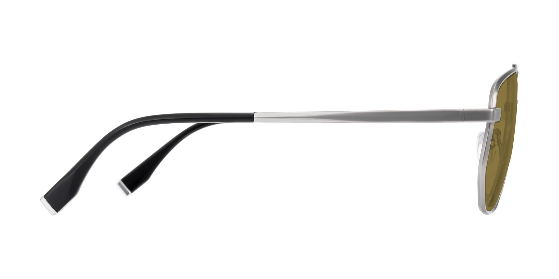 Side of Kailani in Silver/Matte Silver with Brown Polarized Lenses