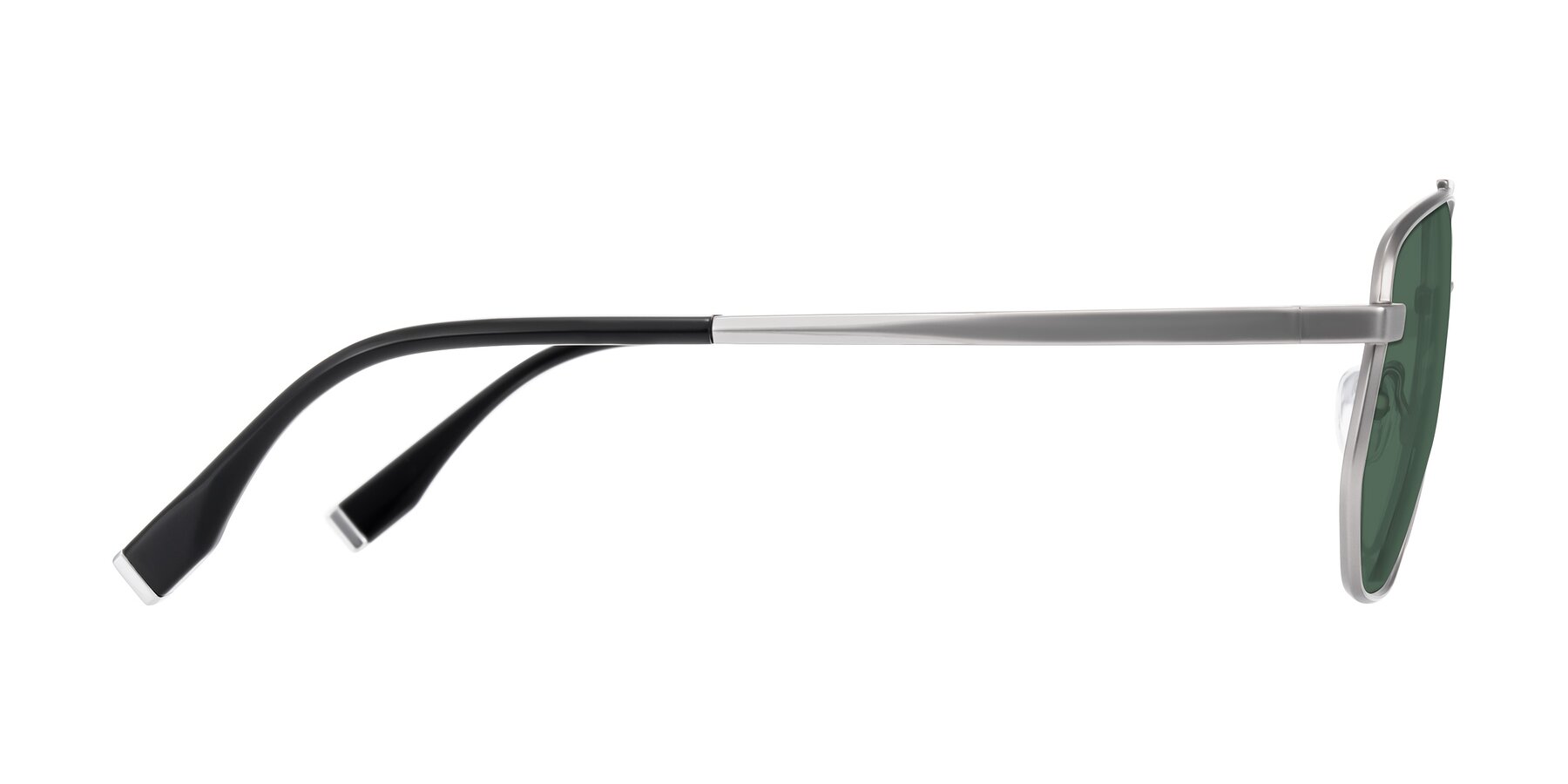 Side of Kailani in Silver/Matte Silver with Green Polarized Lenses
