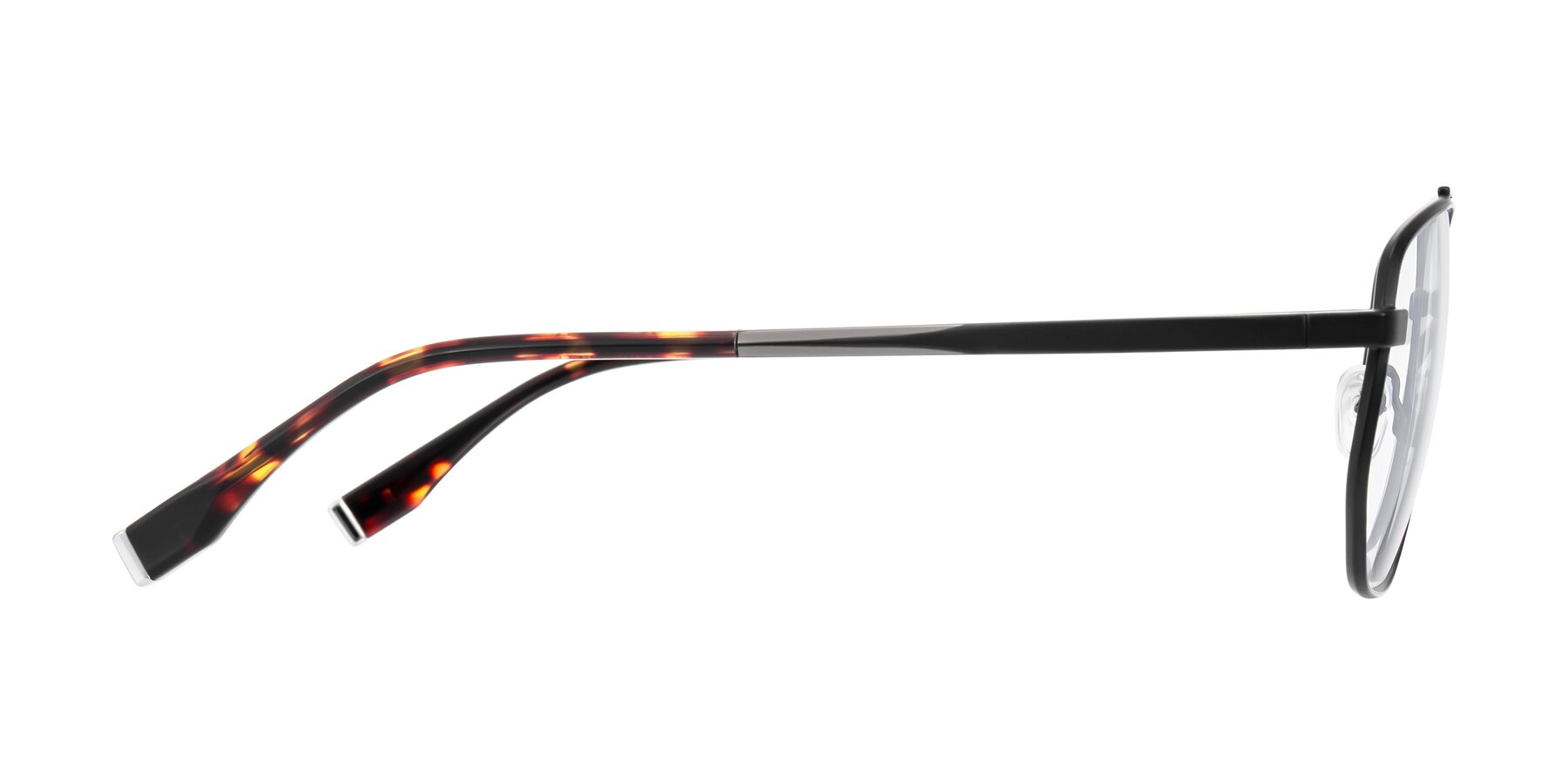 Side of Kailani in Gunmetal/Matte Dark Green with Clear Eyeglass Lenses